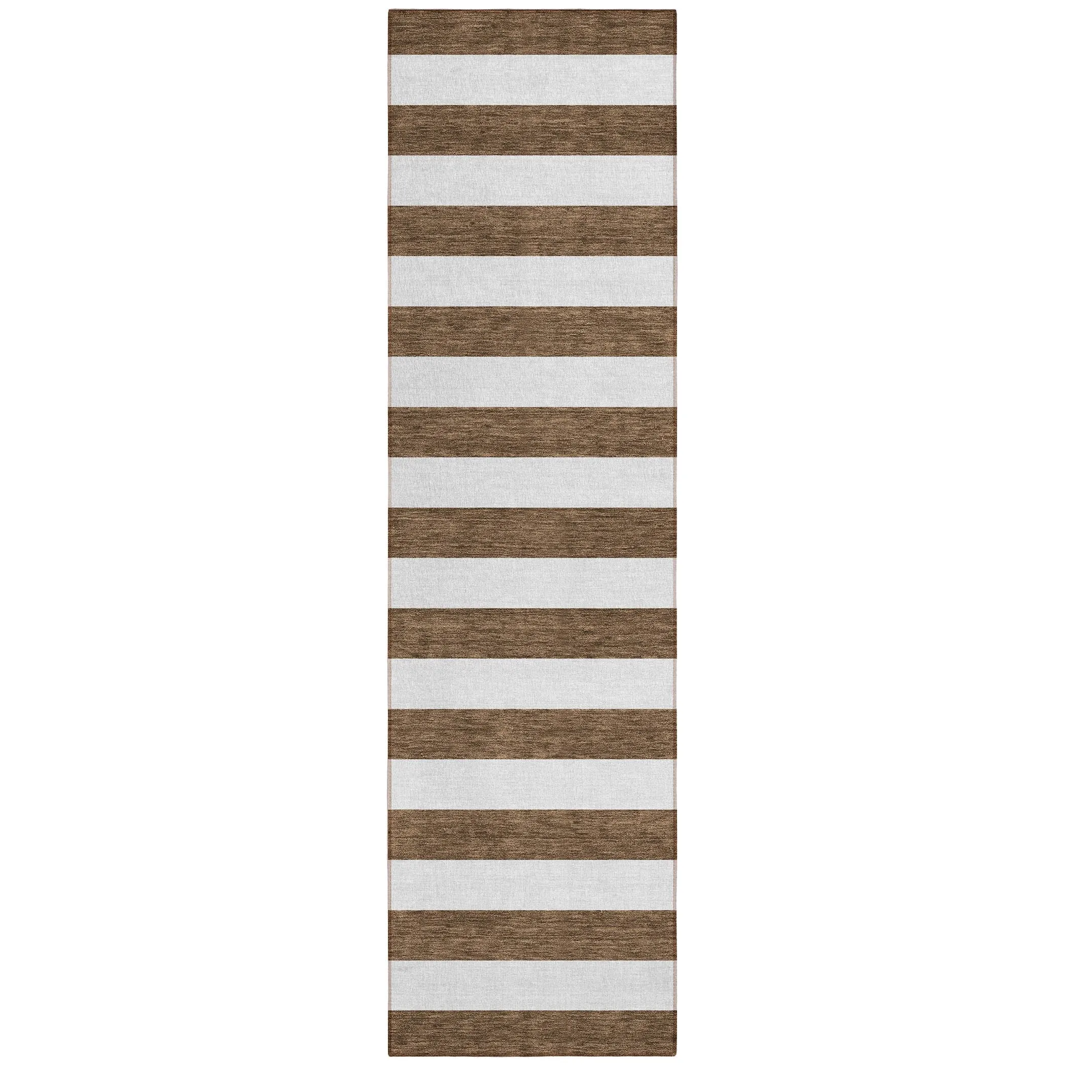 Machine Washable Indoor/ Outdoor Cabana Stripe Chantille Rug