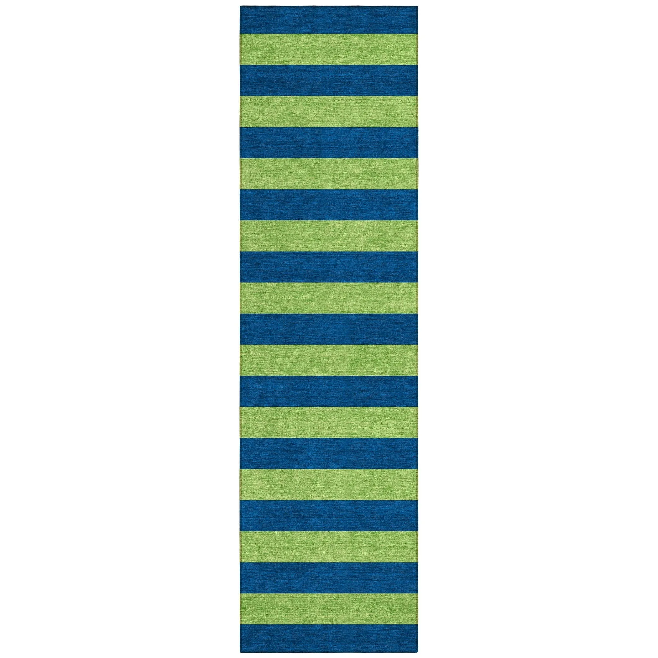 Machine Washable Indoor/ Outdoor Cabana Stripe Chantille Rug