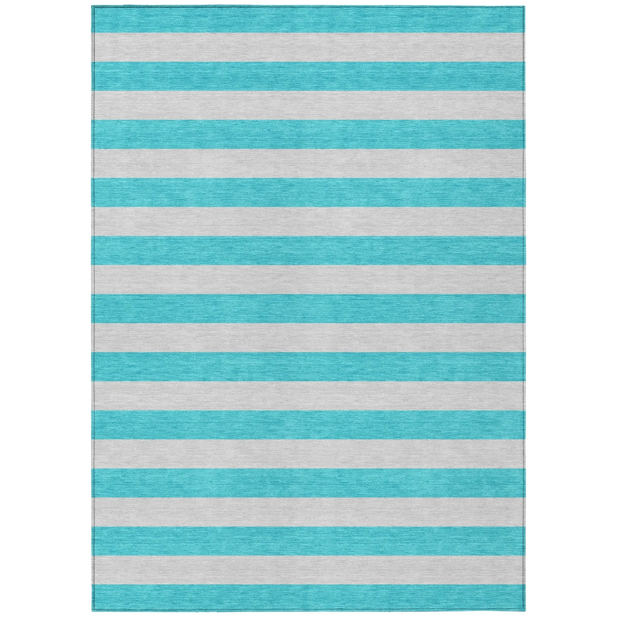 Machine Washable Indoor/ Outdoor Cabana Stripe Chantille Rug