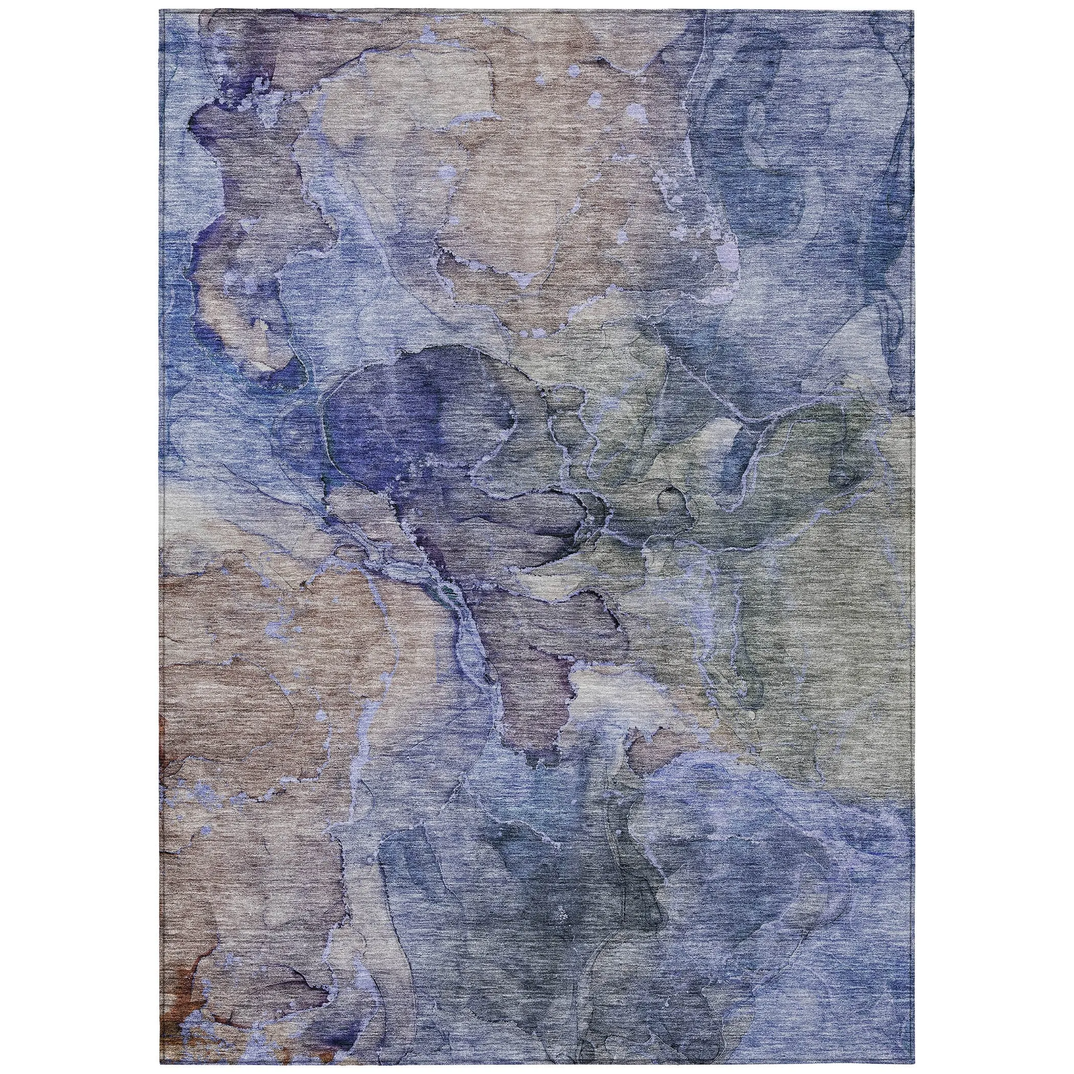 Machine Washable Indoor/ Outdoor Chantille Abstract Modern Rug