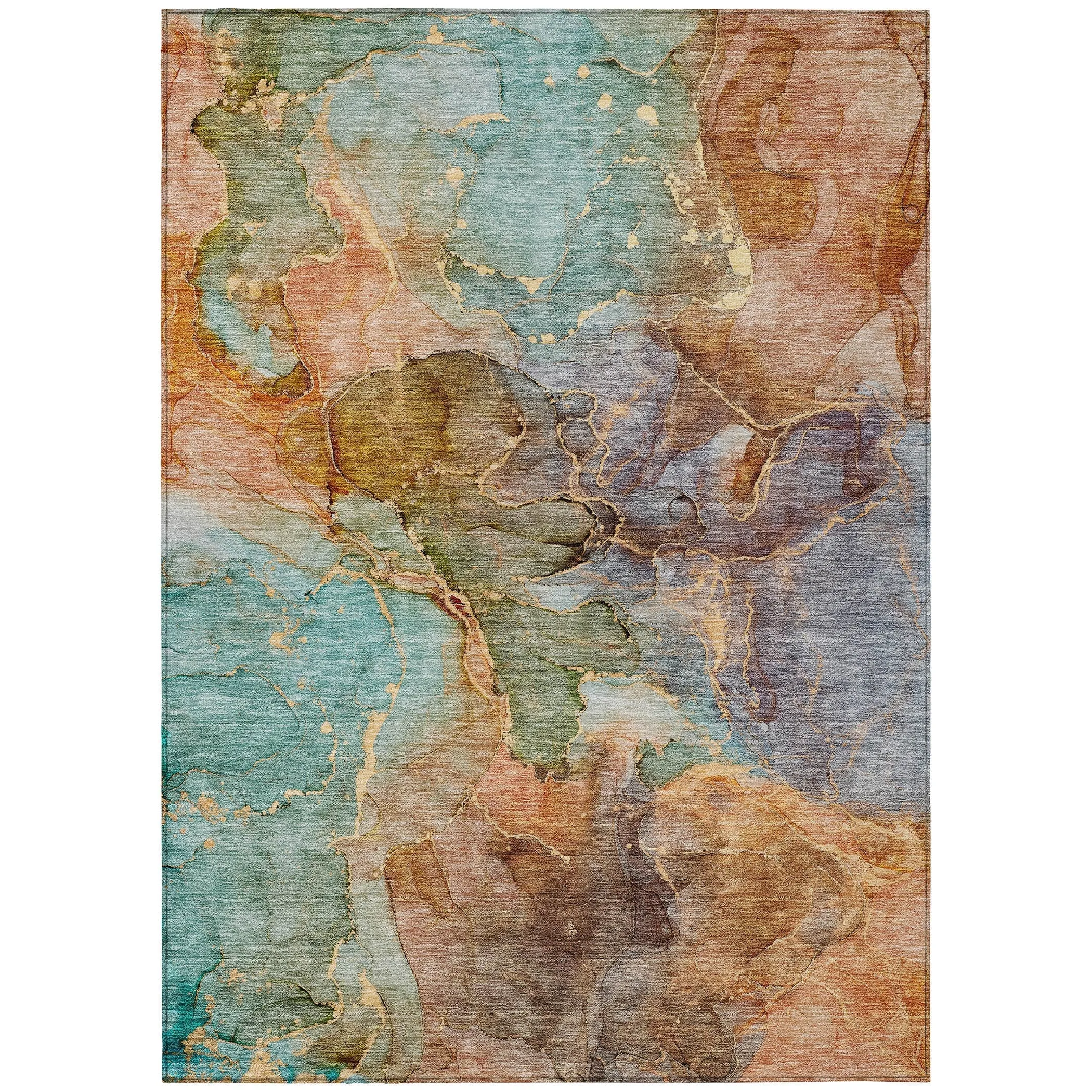 Machine Washable Indoor/ Outdoor Chantille Abstract Modern Rug