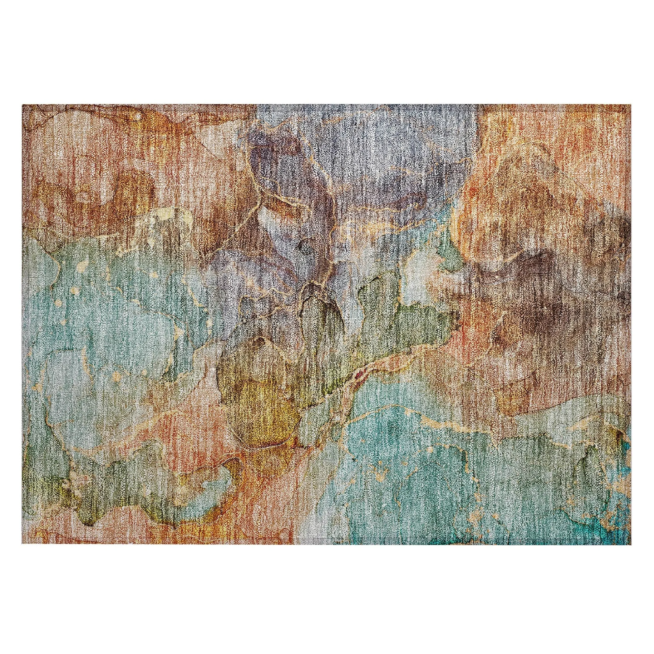 Machine Washable Indoor/ Outdoor Chantille Abstract Modern Rug