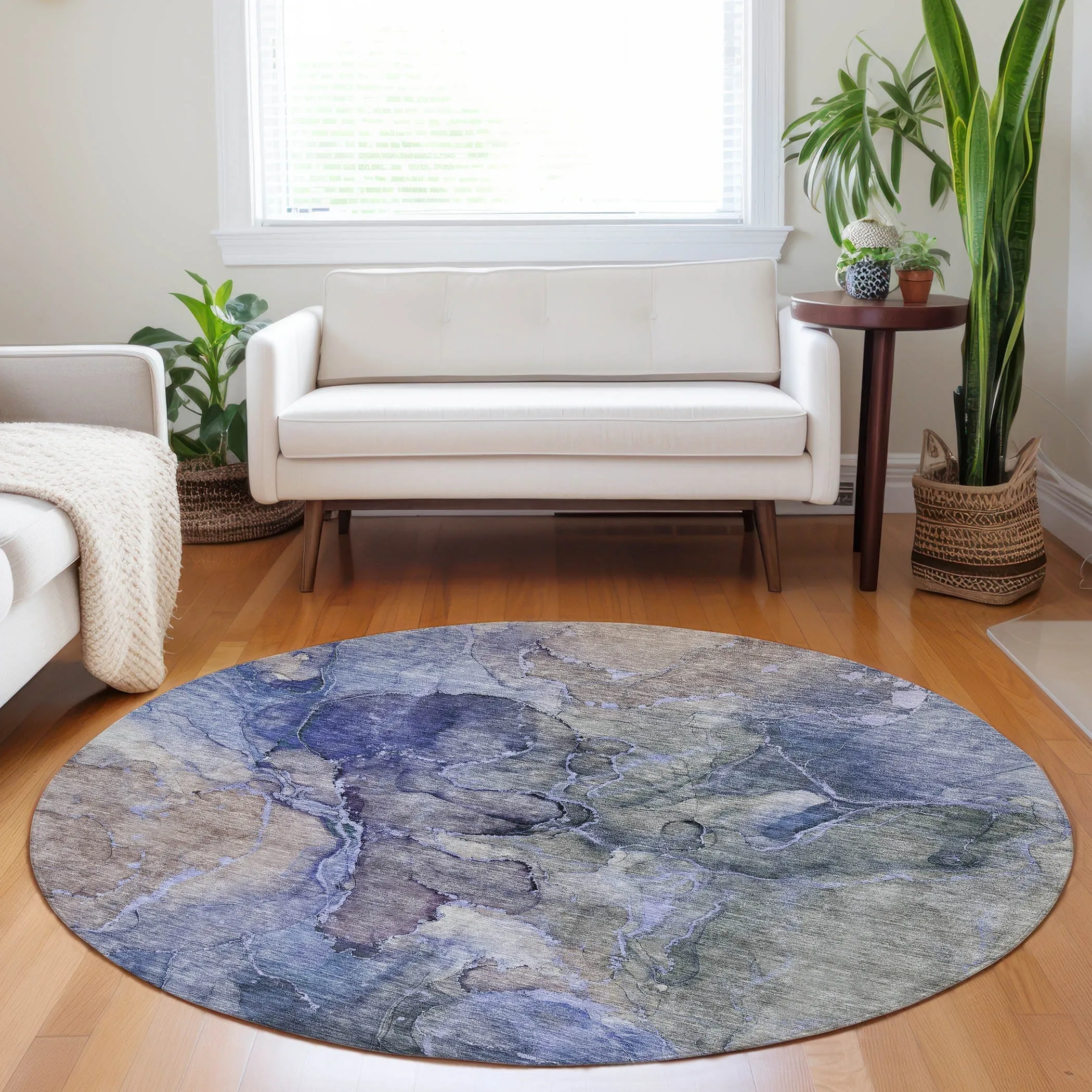 Machine Washable Indoor/ Outdoor Chantille Abstract Modern Rug