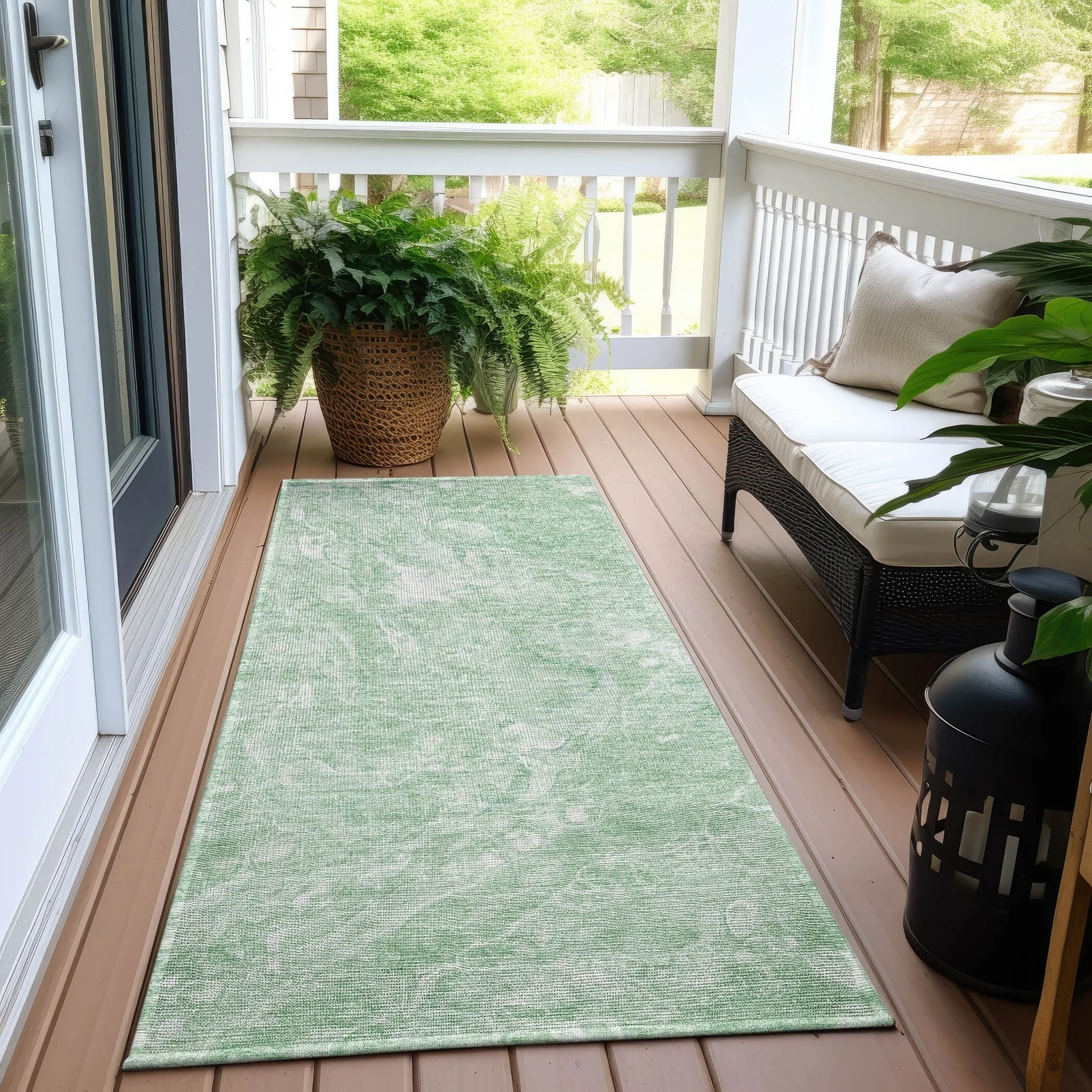 Machine Washable Indoor/ Outdoor Chantille Abstract Watercolor Rug