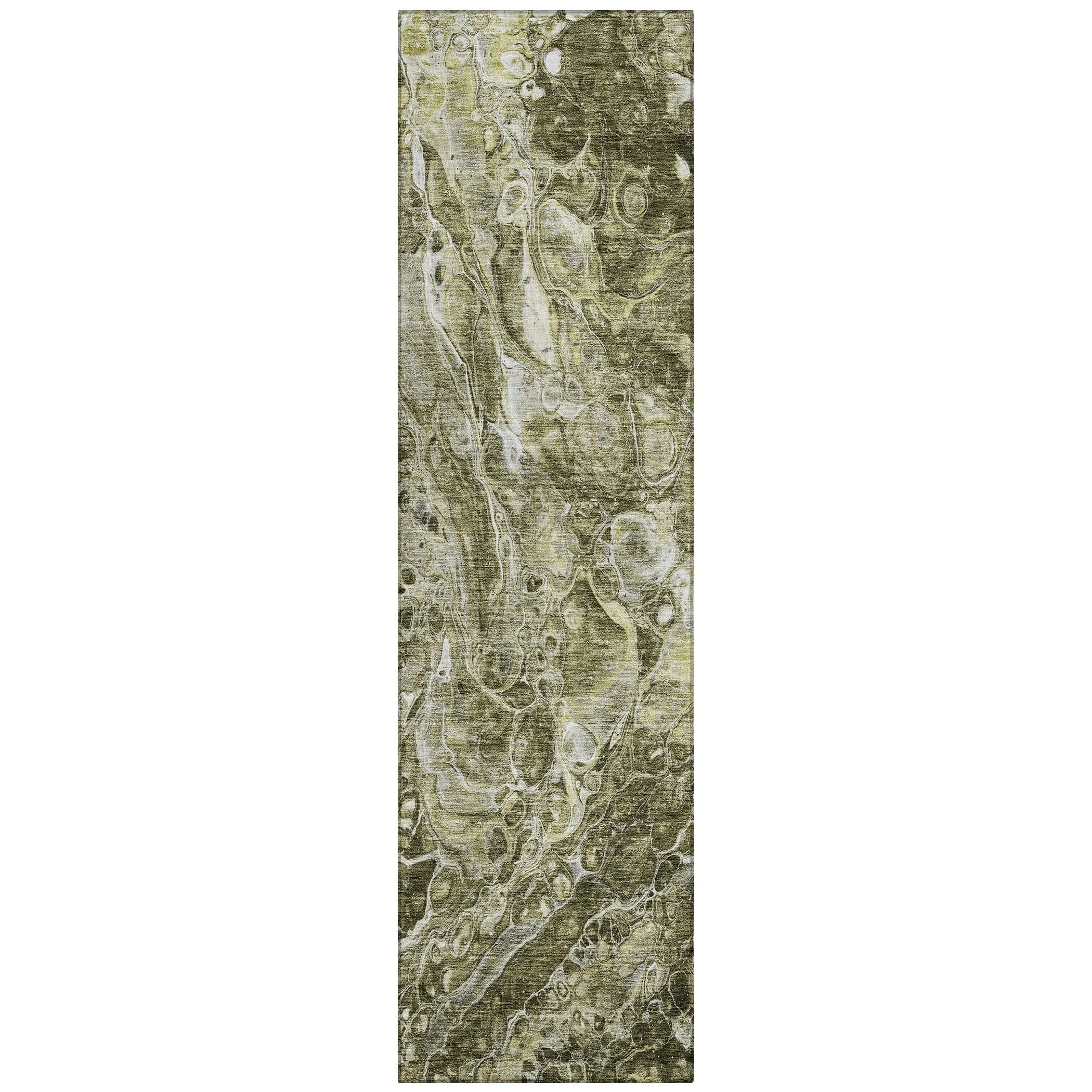 Machine Washable Indoor/ Outdoor Chantille Abstract Watercolor Rug