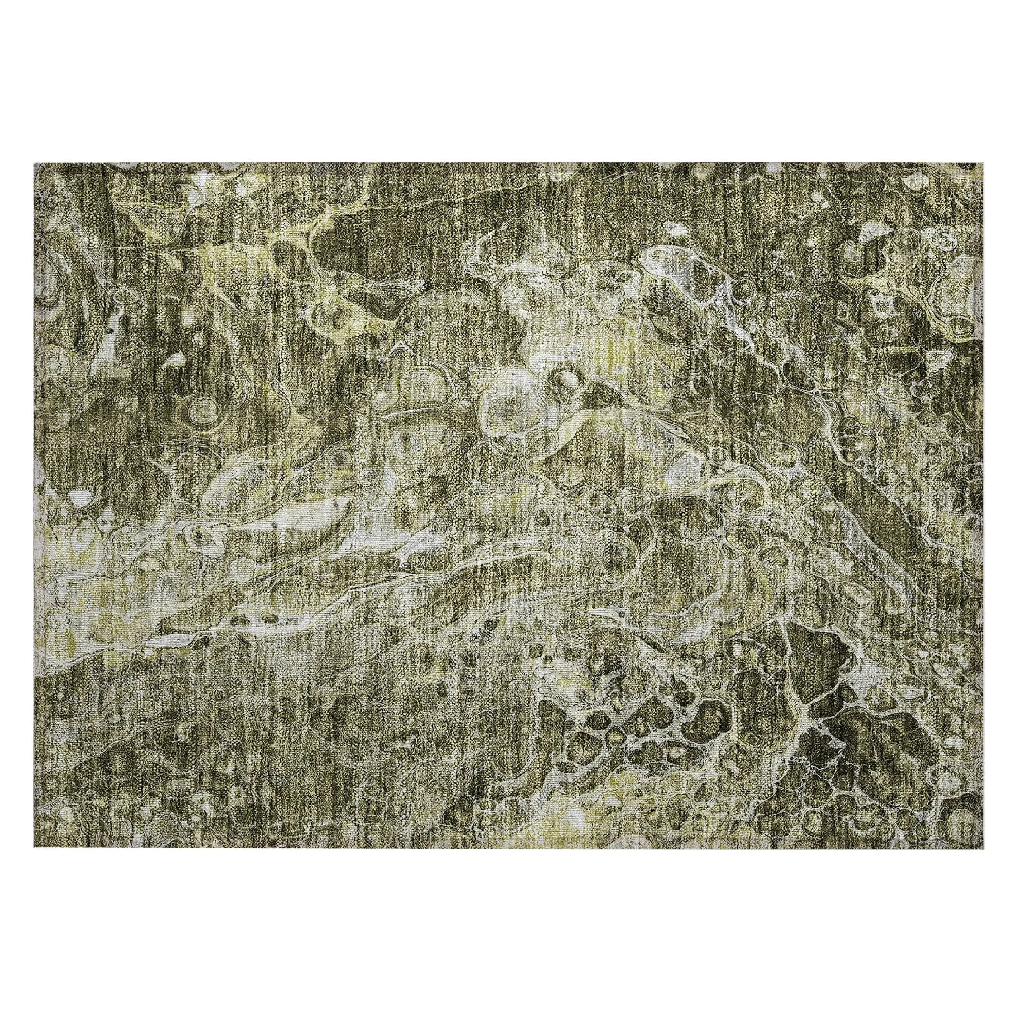 Machine Washable Indoor/ Outdoor Chantille Abstract Watercolor Rug