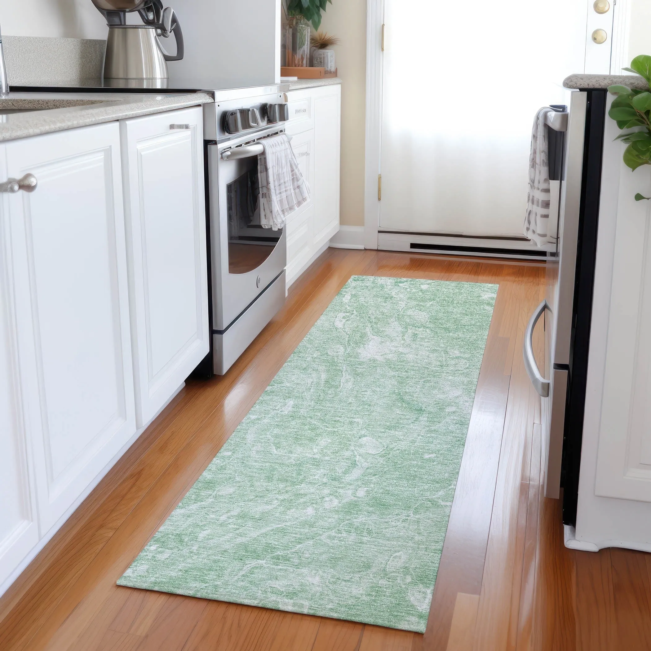 Machine Washable Indoor/ Outdoor Chantille Abstract Watercolor Rug