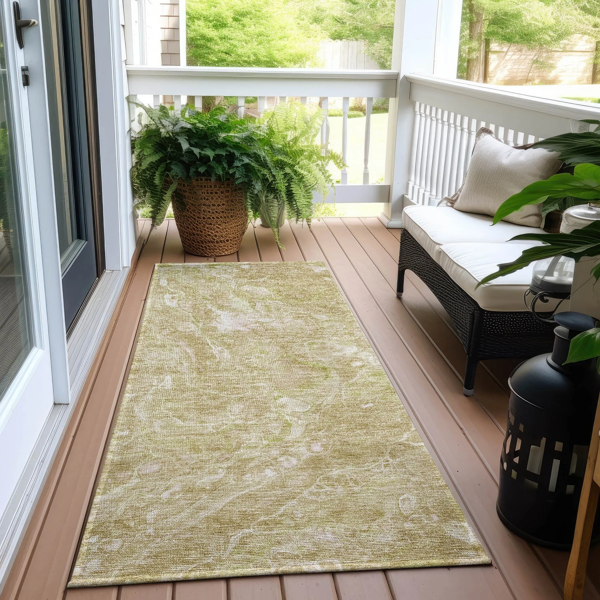 Machine Washable Indoor/ Outdoor Chantille Abstract Watercolor Rug