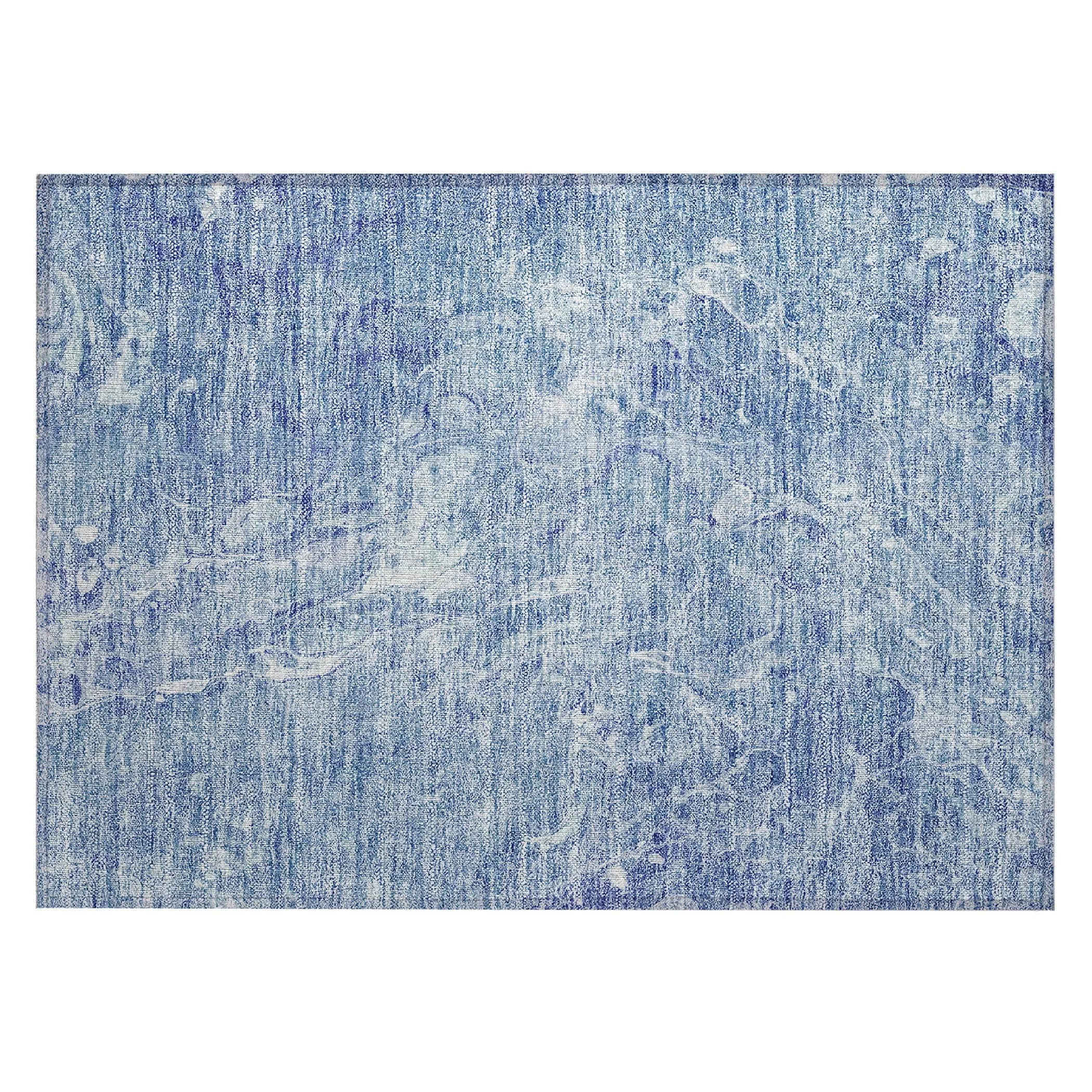 Machine Washable Indoor/ Outdoor Chantille Abstract Watercolor Rug