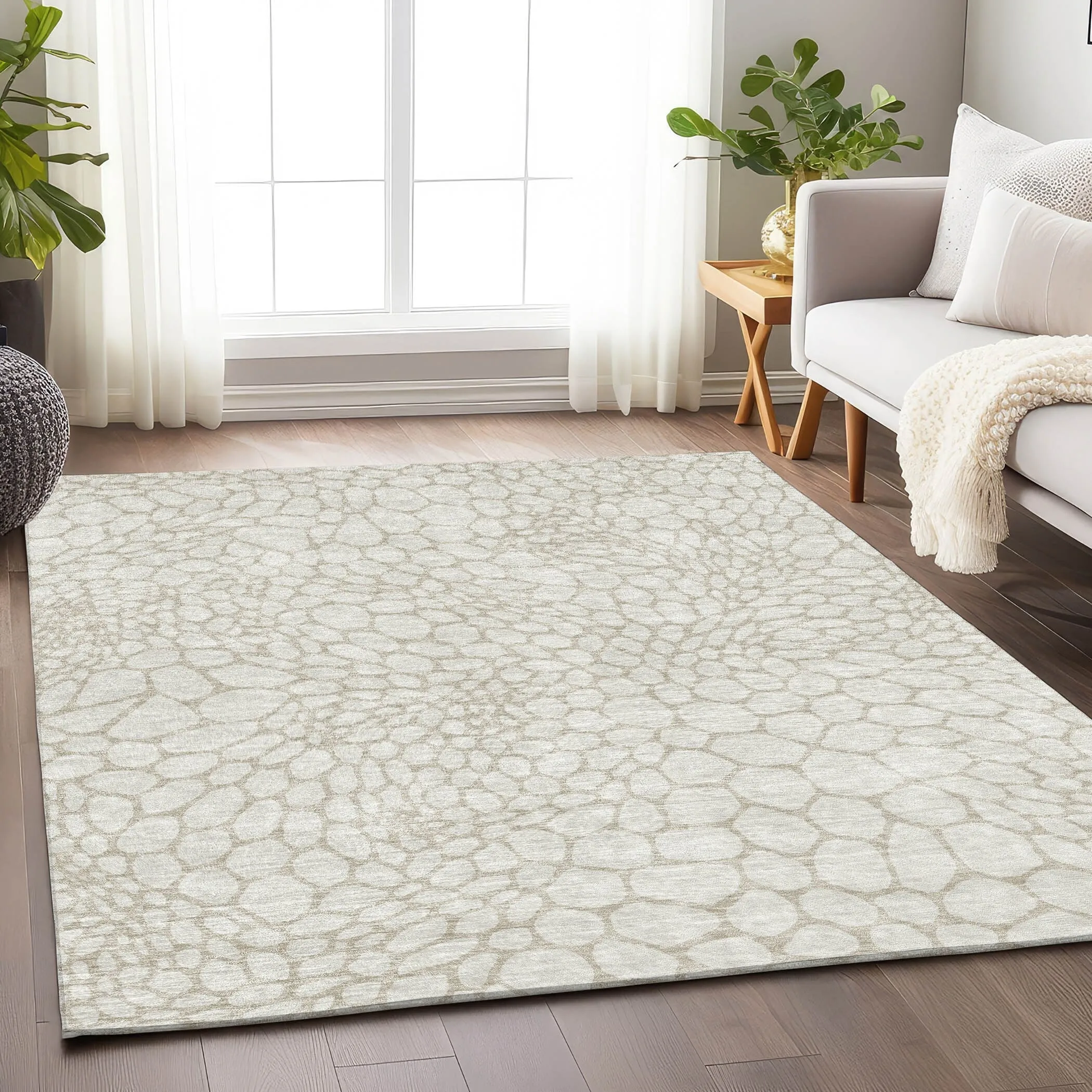 Machine Washable Indoor/ Outdoor Chantille Animal Print Rug