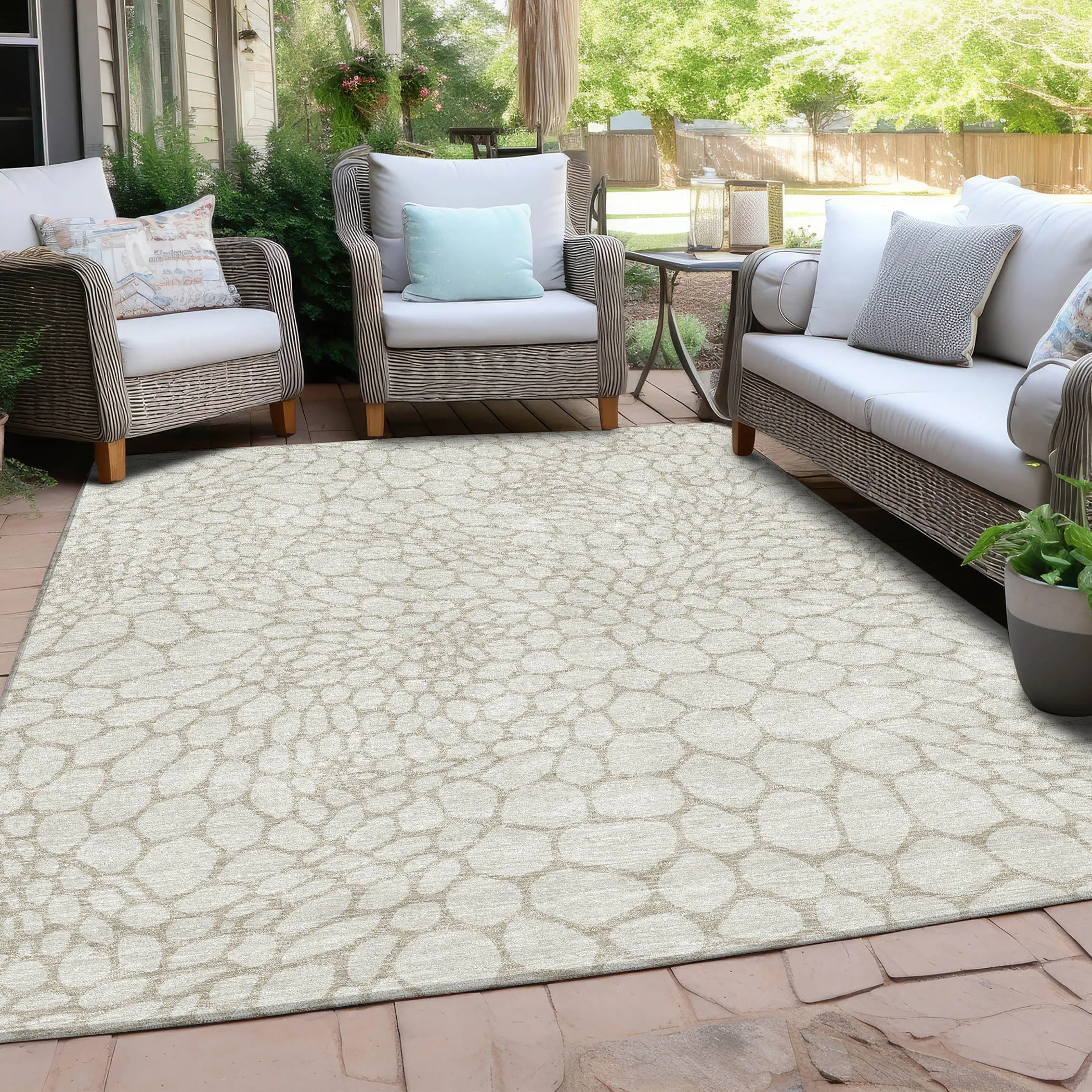 Machine Washable Indoor/ Outdoor Chantille Animal Print Rug
