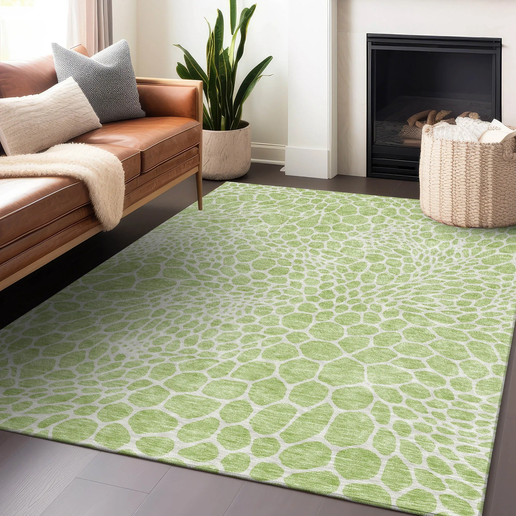 Machine Washable Indoor/ Outdoor Chantille Animal Print Rug