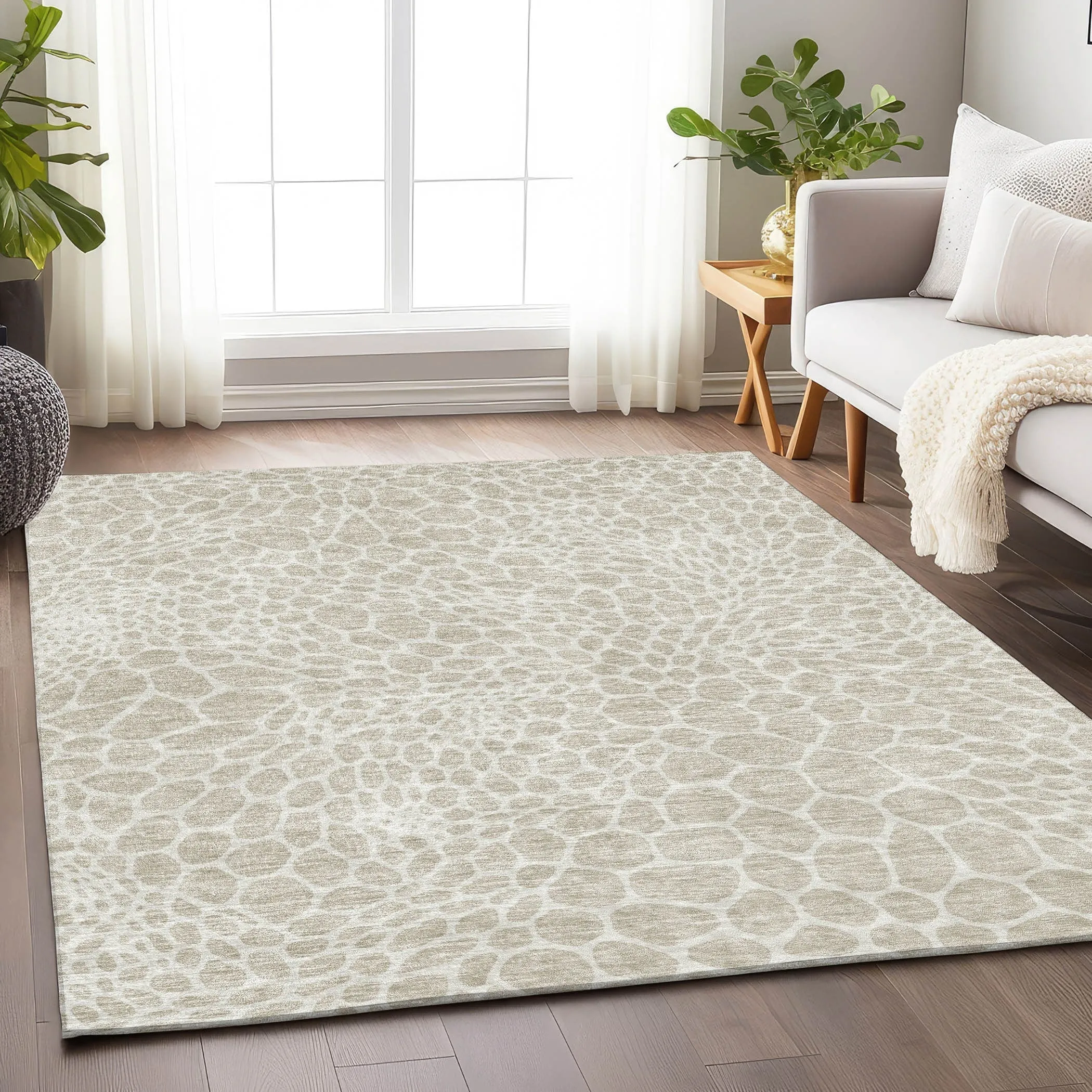 Machine Washable Indoor/ Outdoor Chantille Animal Print Rug