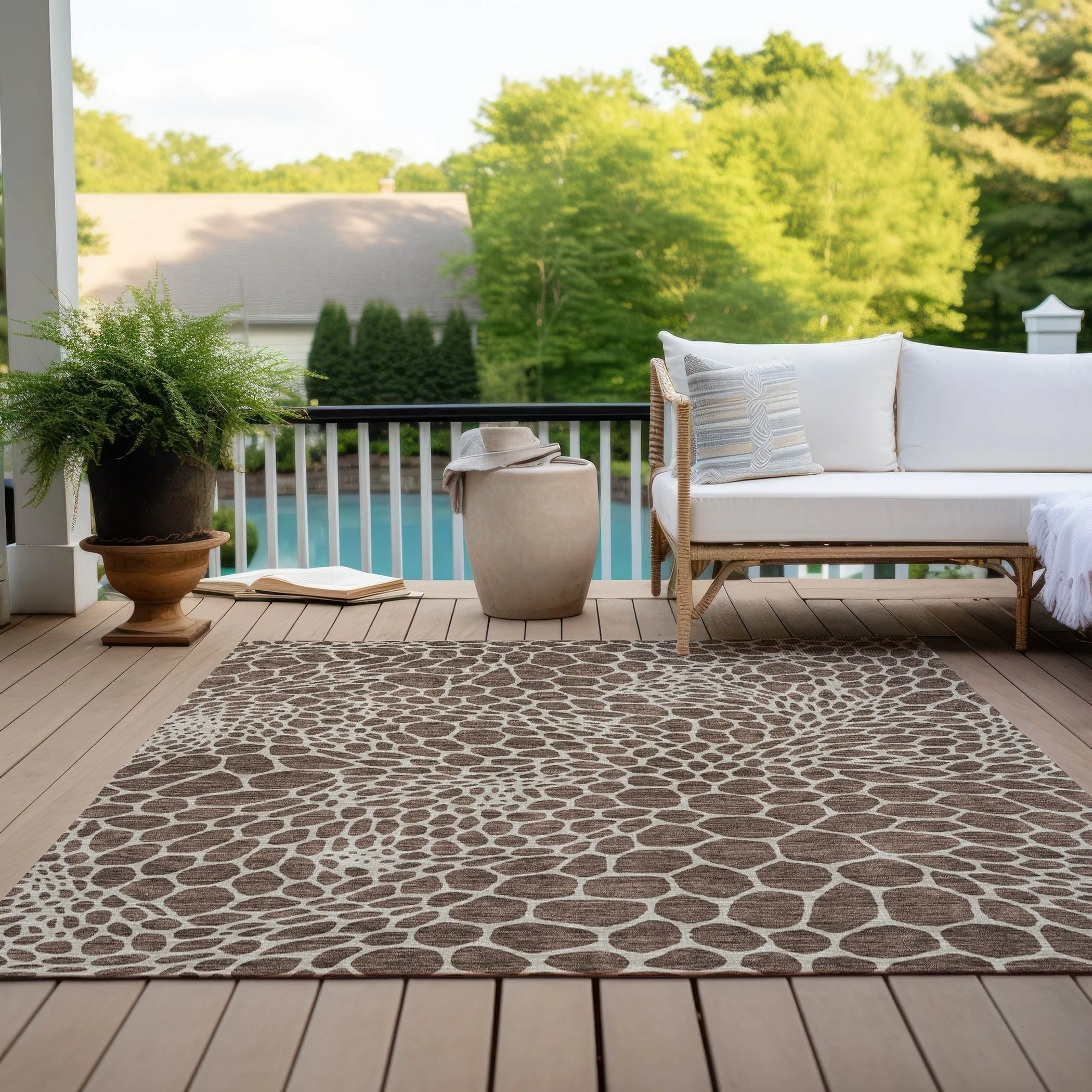 Machine Washable Indoor/ Outdoor Chantille Animal Print Rug
