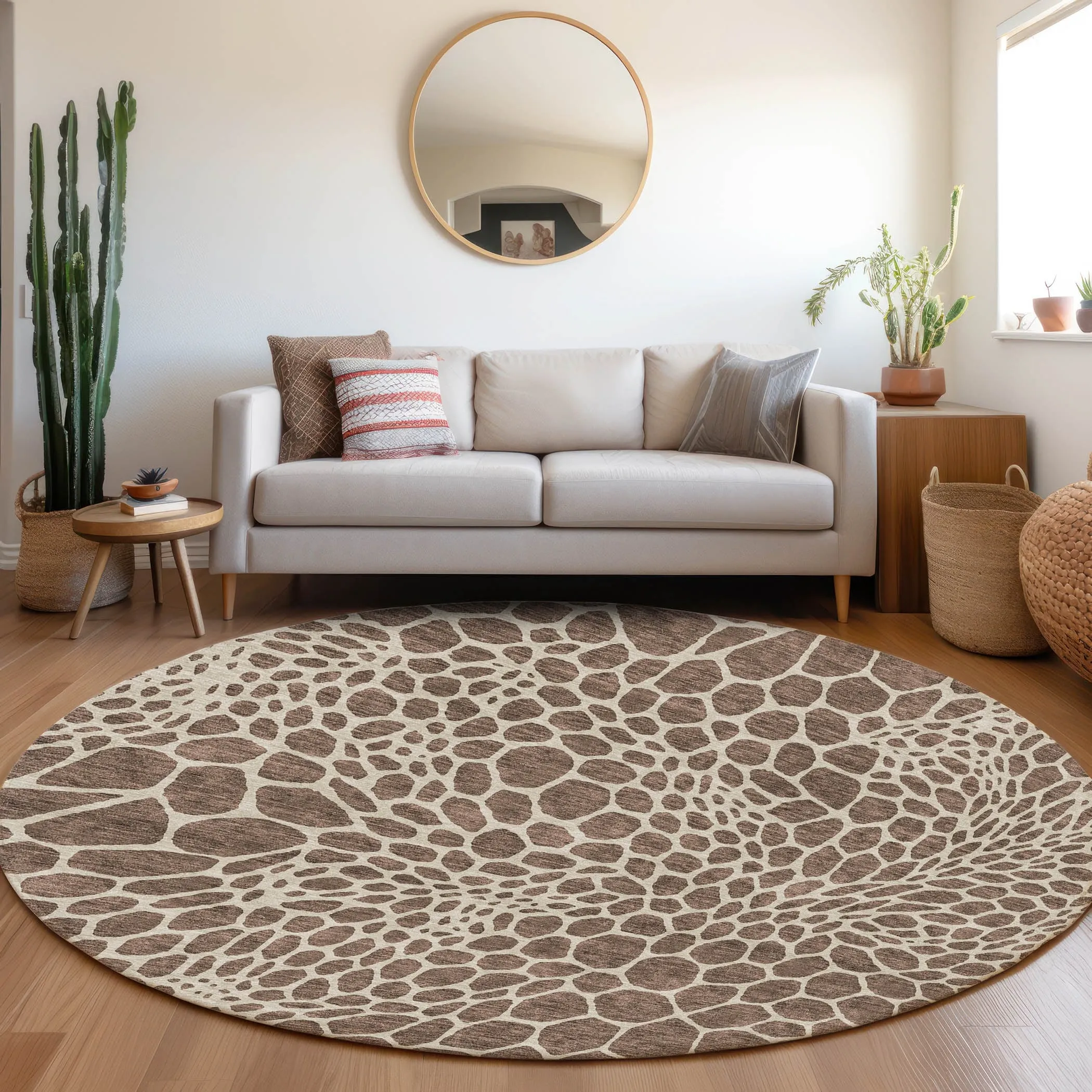 Machine Washable Indoor/ Outdoor Chantille Animal Print Rug