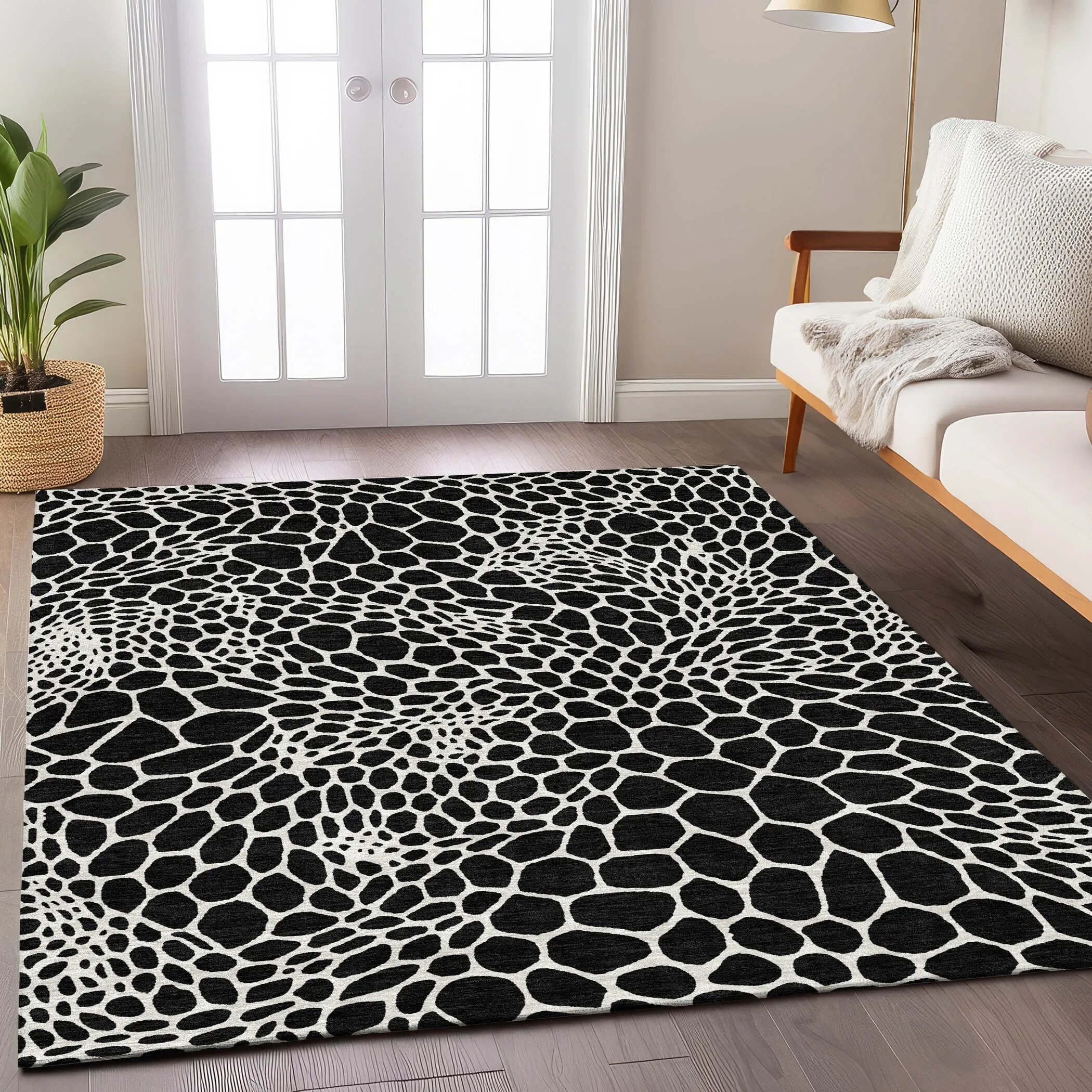Machine Washable Indoor/ Outdoor Chantille Animal Print Rug