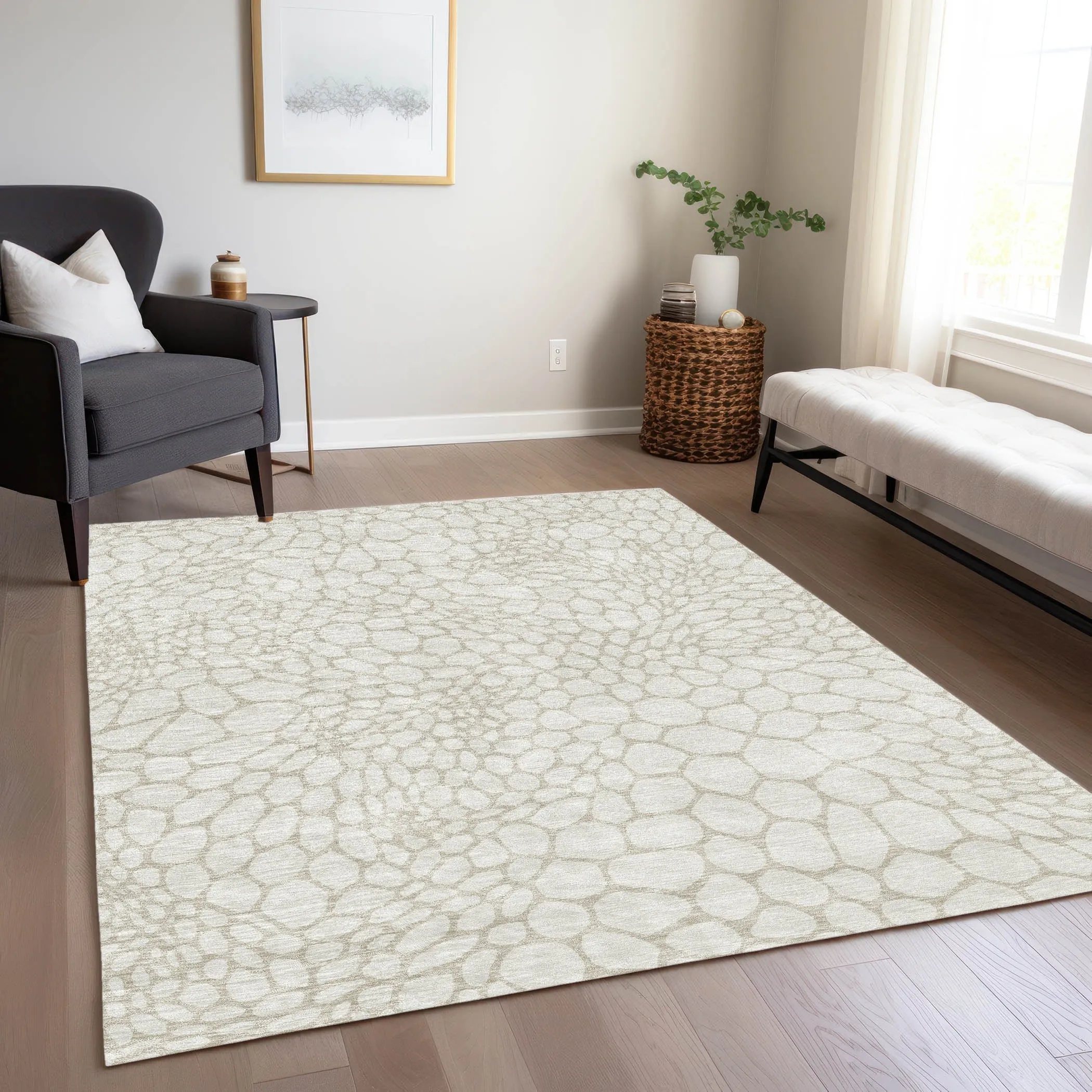 Machine Washable Indoor/ Outdoor Chantille Animal Print Rug