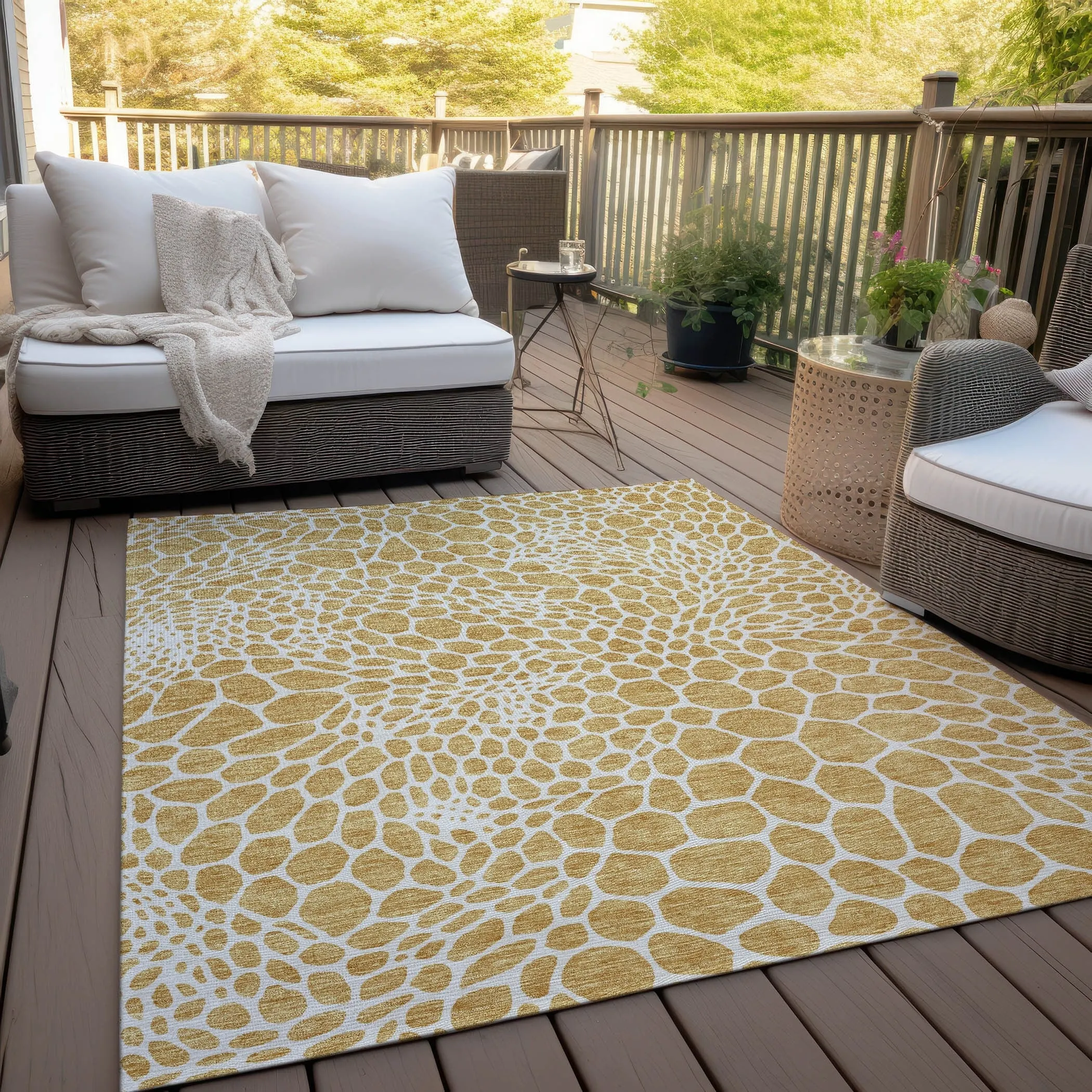 Machine Washable Indoor/ Outdoor Chantille Animal Print Rug