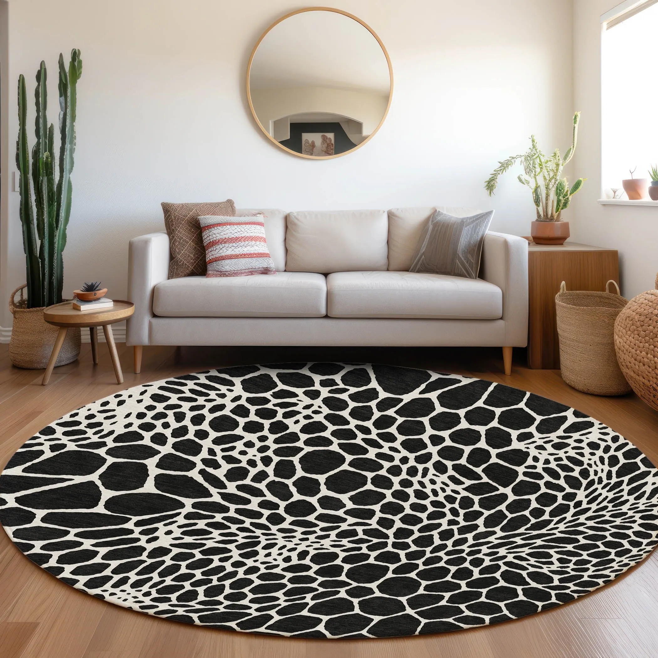 Machine Washable Indoor/ Outdoor Chantille Animal Print Rug