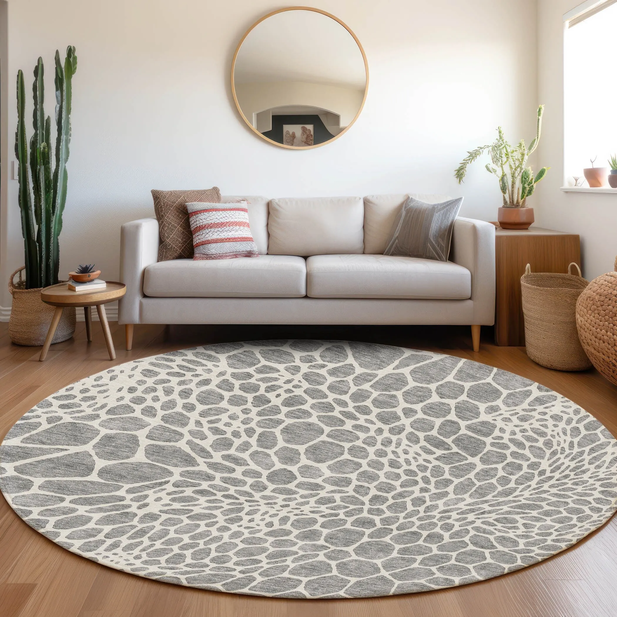 Machine Washable Indoor/ Outdoor Chantille Animal Print Rug