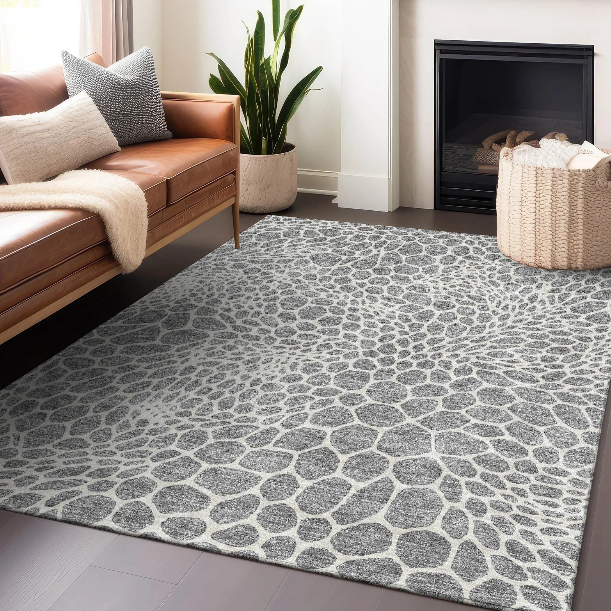 Machine Washable Indoor/ Outdoor Chantille Animal Print Rug
