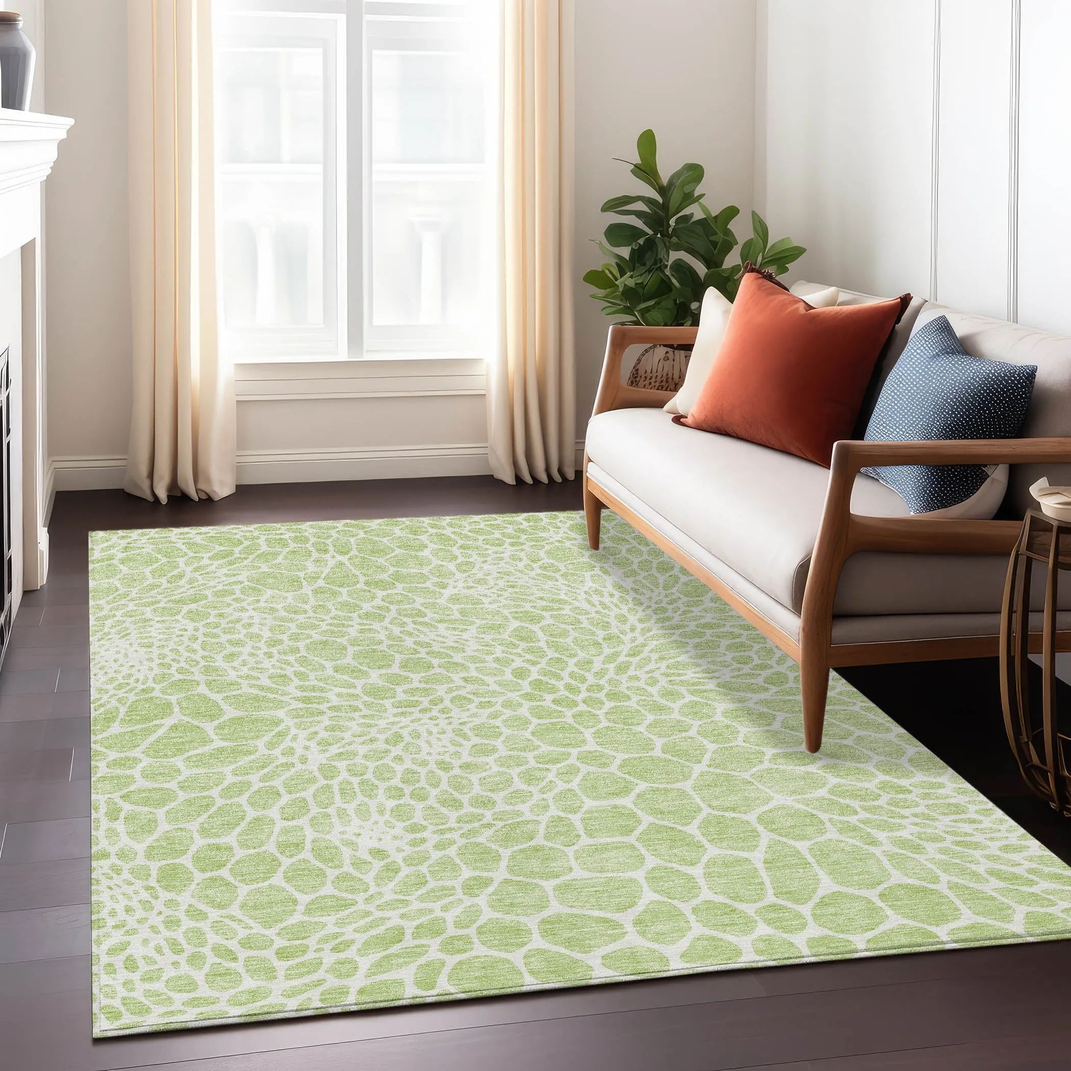 Machine Washable Indoor/ Outdoor Chantille Animal Print Rug