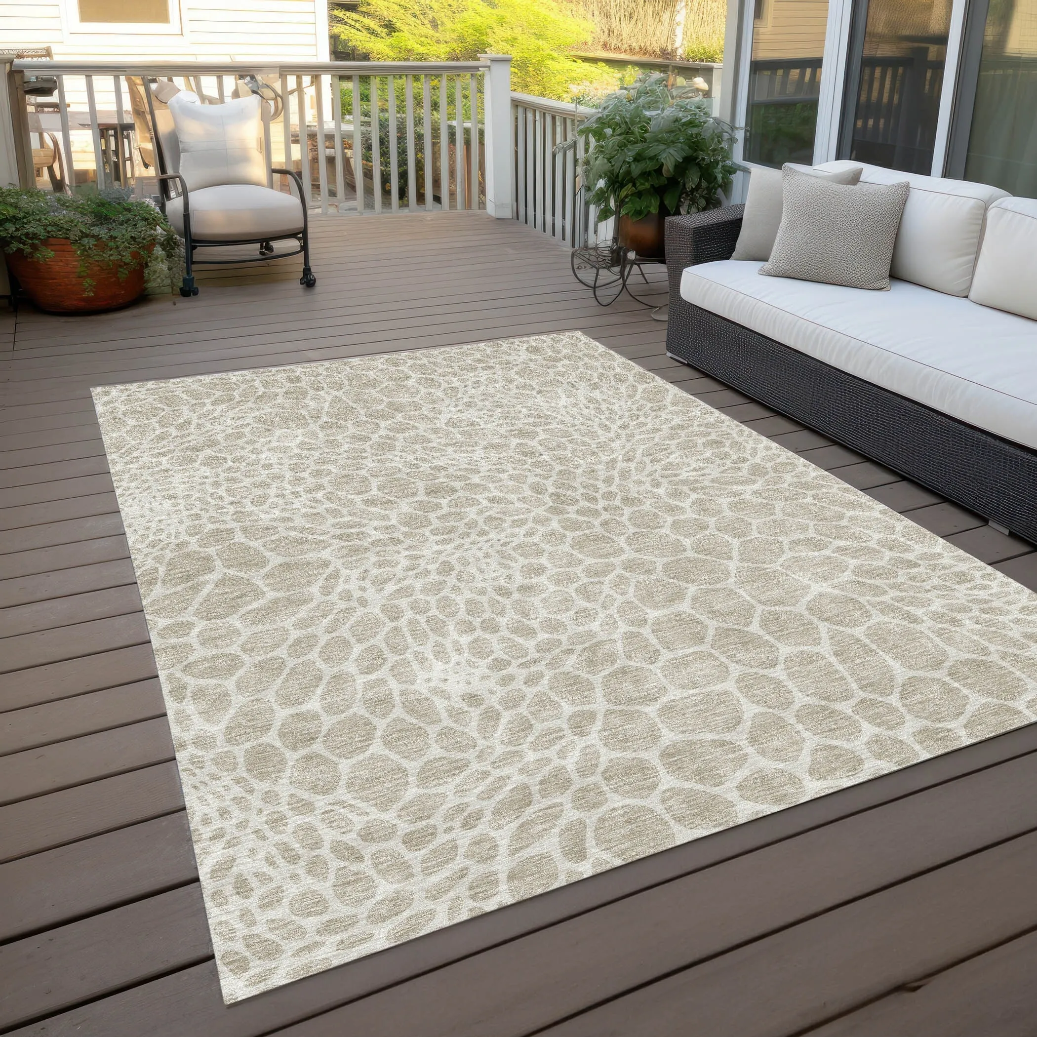 Machine Washable Indoor/ Outdoor Chantille Animal Print Rug