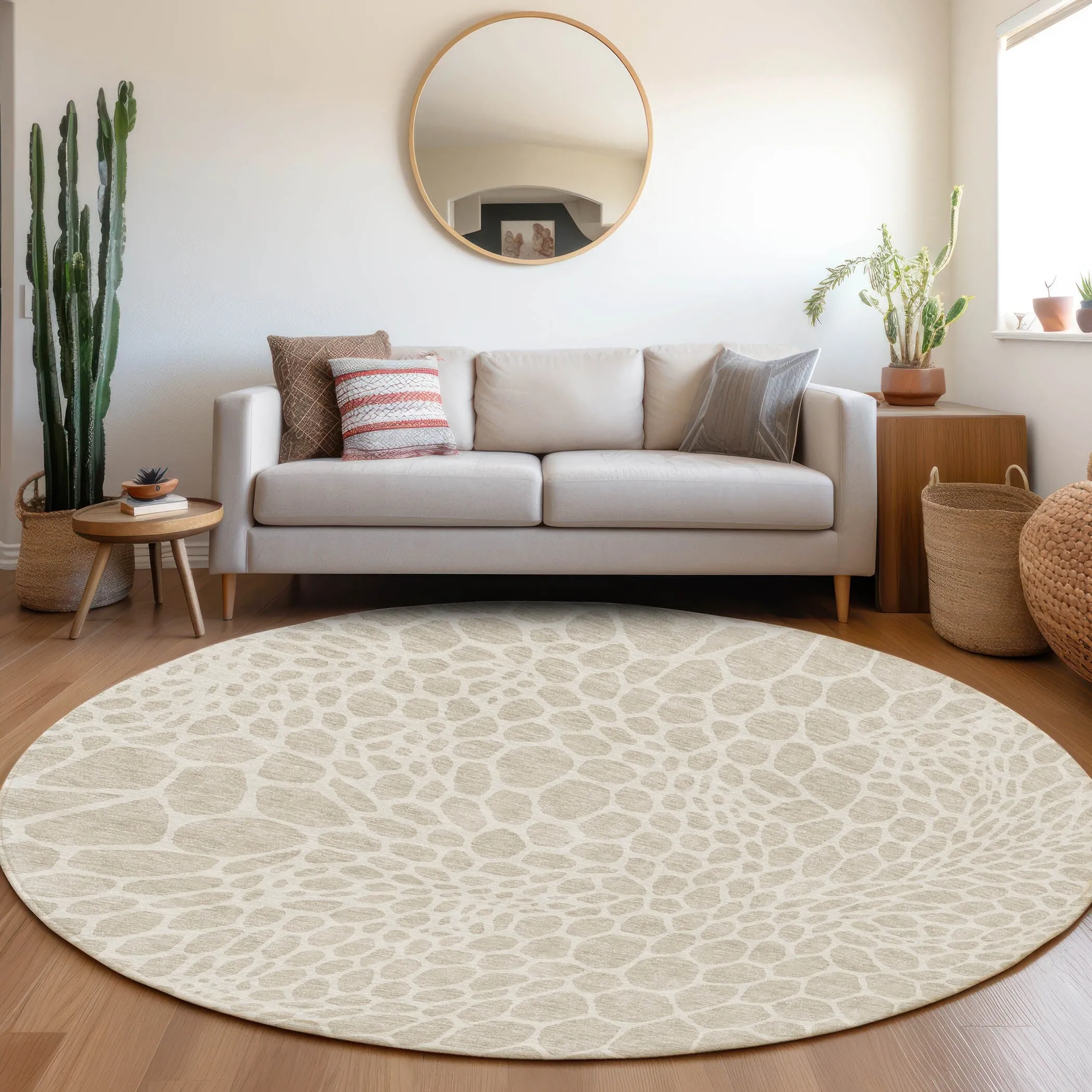 Machine Washable Indoor/ Outdoor Chantille Animal Print Rug