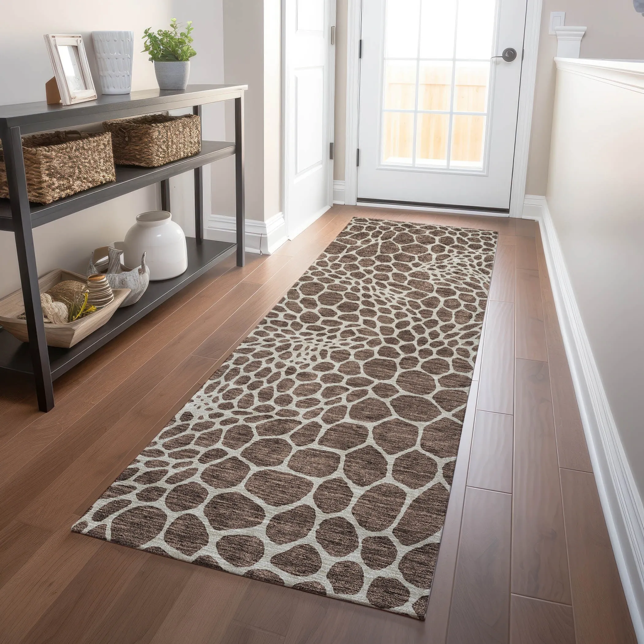 Machine Washable Indoor/ Outdoor Chantille Animal Print Rug
