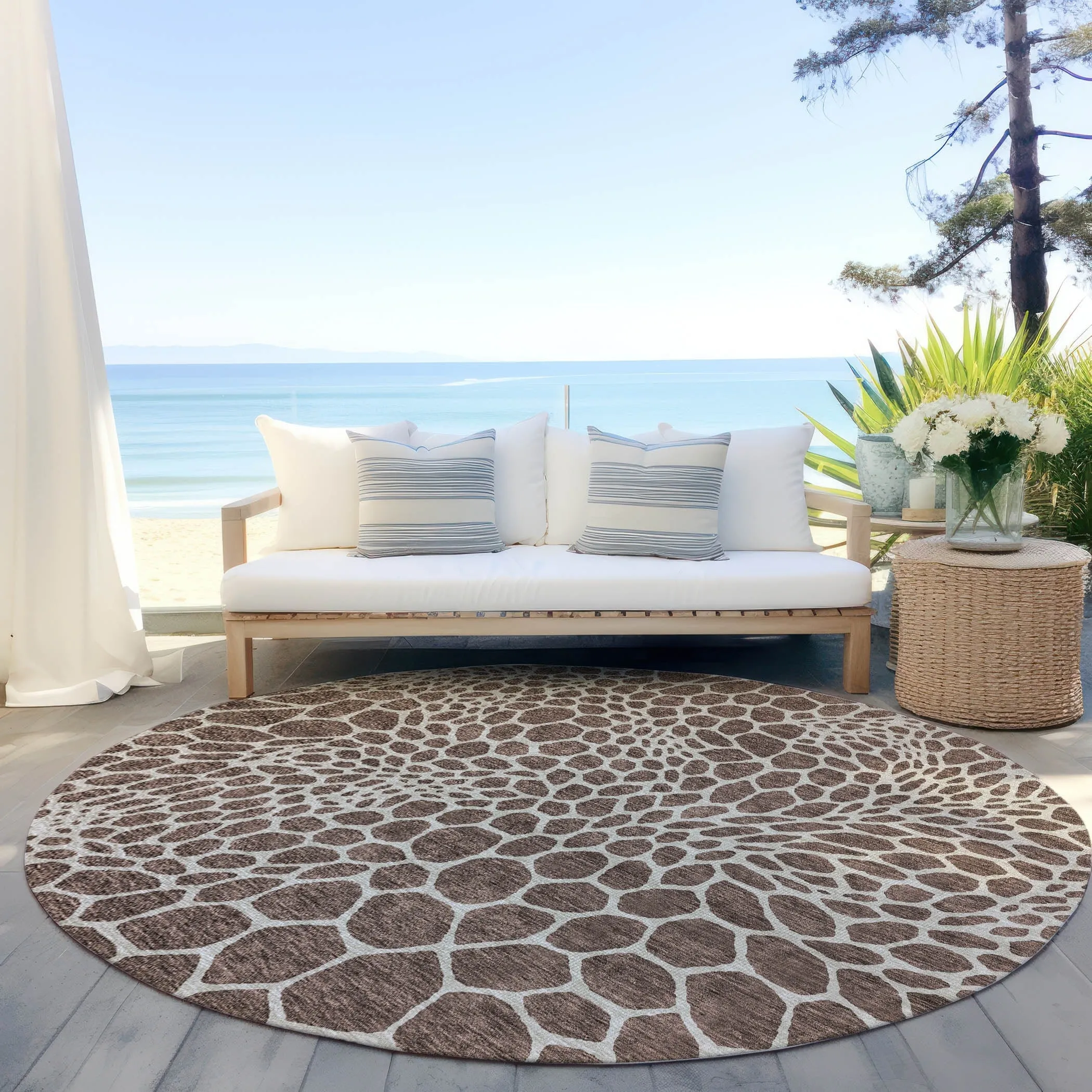 Machine Washable Indoor/ Outdoor Chantille Animal Print Rug