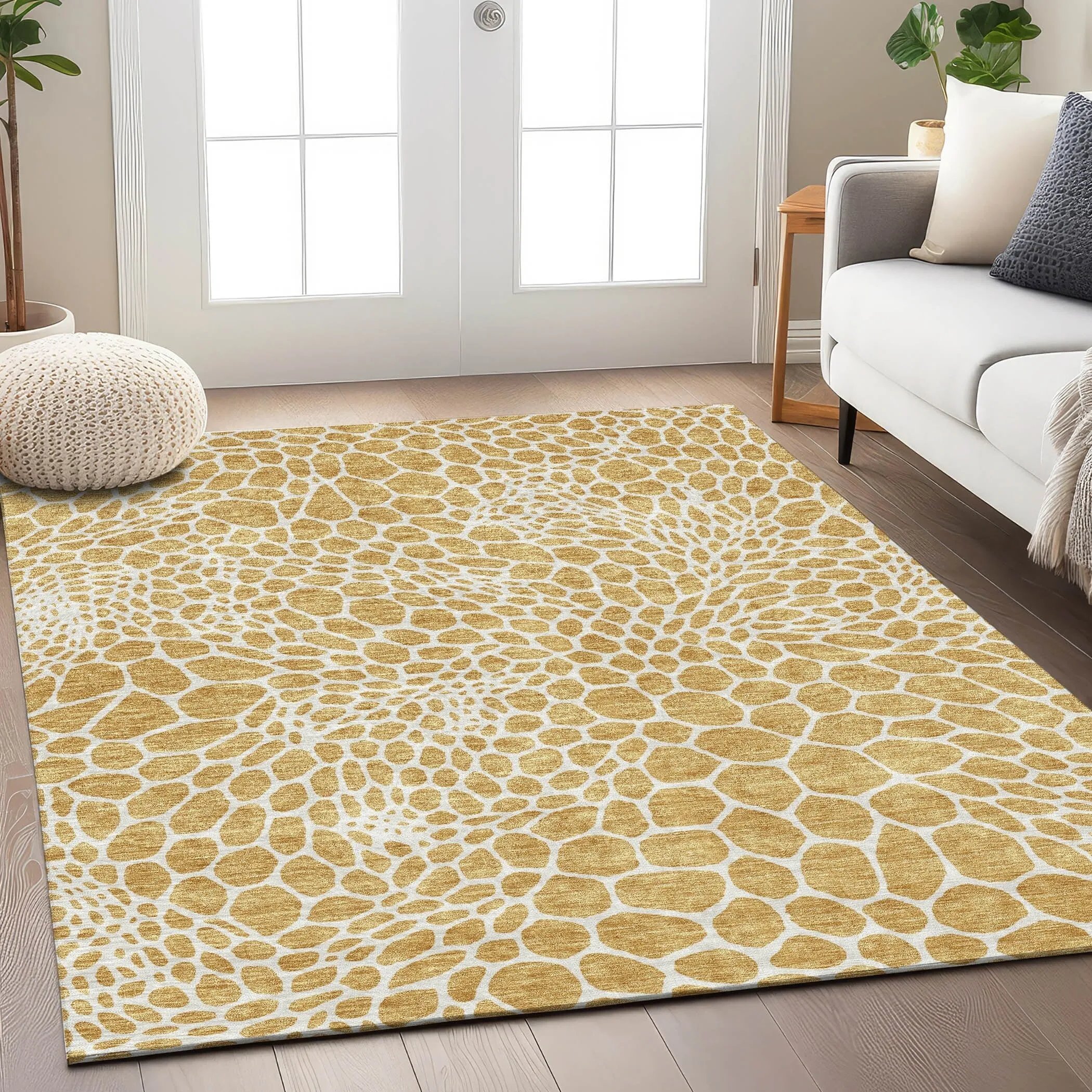 Machine Washable Indoor/ Outdoor Chantille Animal Print Rug