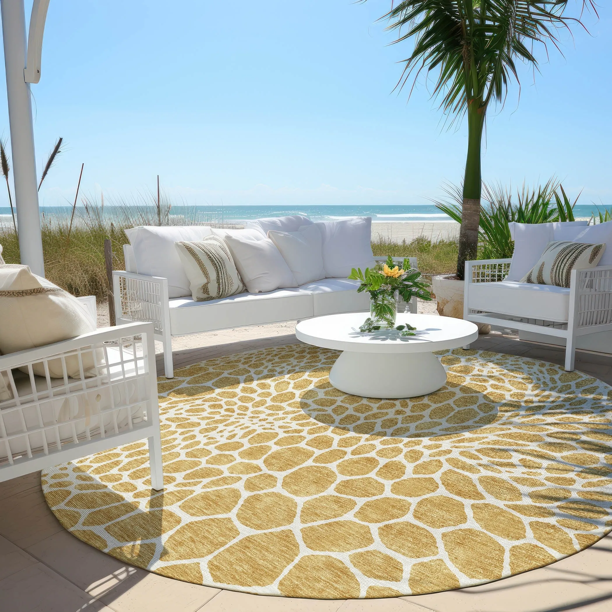 Machine Washable Indoor/ Outdoor Chantille Animal Print Rug