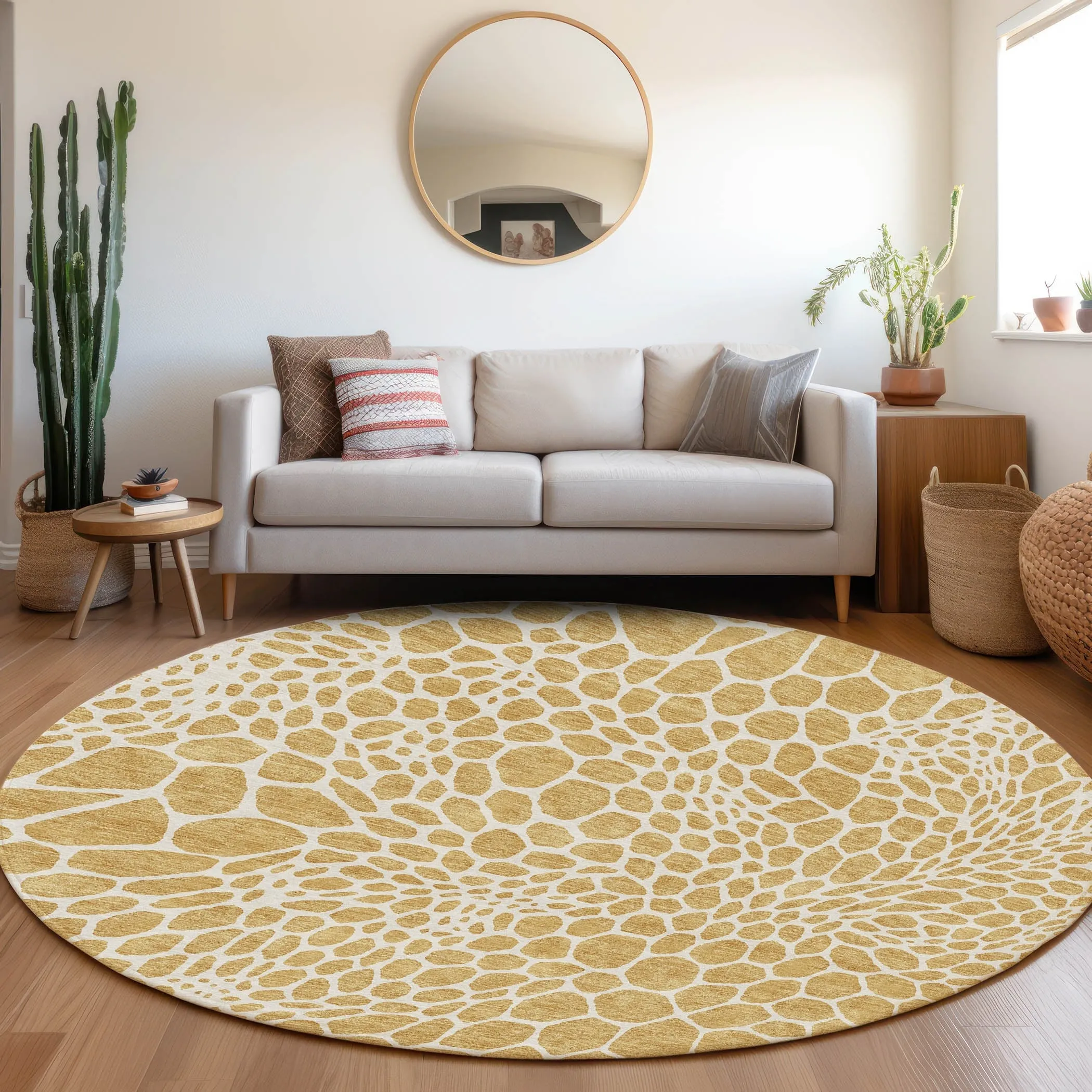 Machine Washable Indoor/ Outdoor Chantille Animal Print Rug