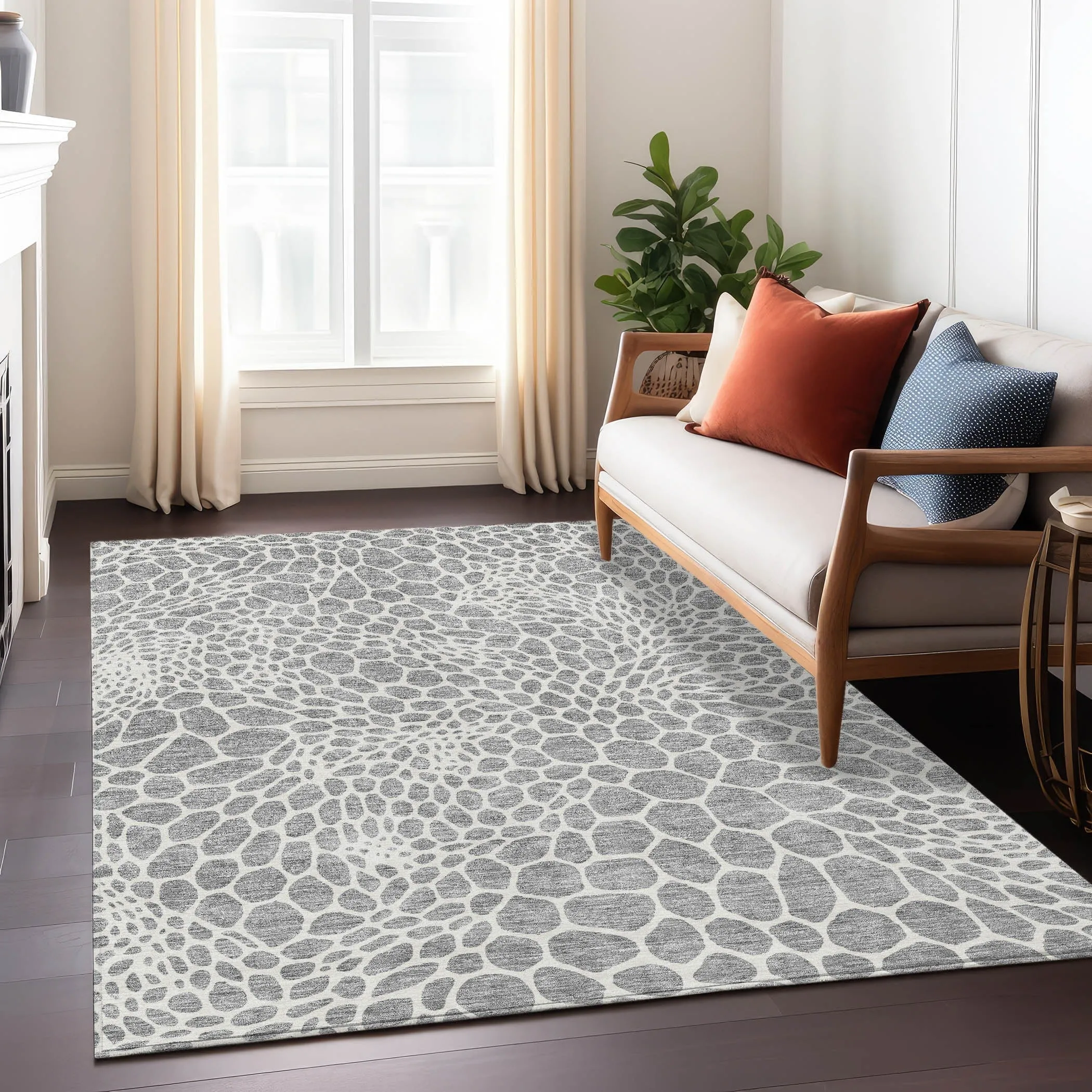 Machine Washable Indoor/ Outdoor Chantille Animal Print Rug