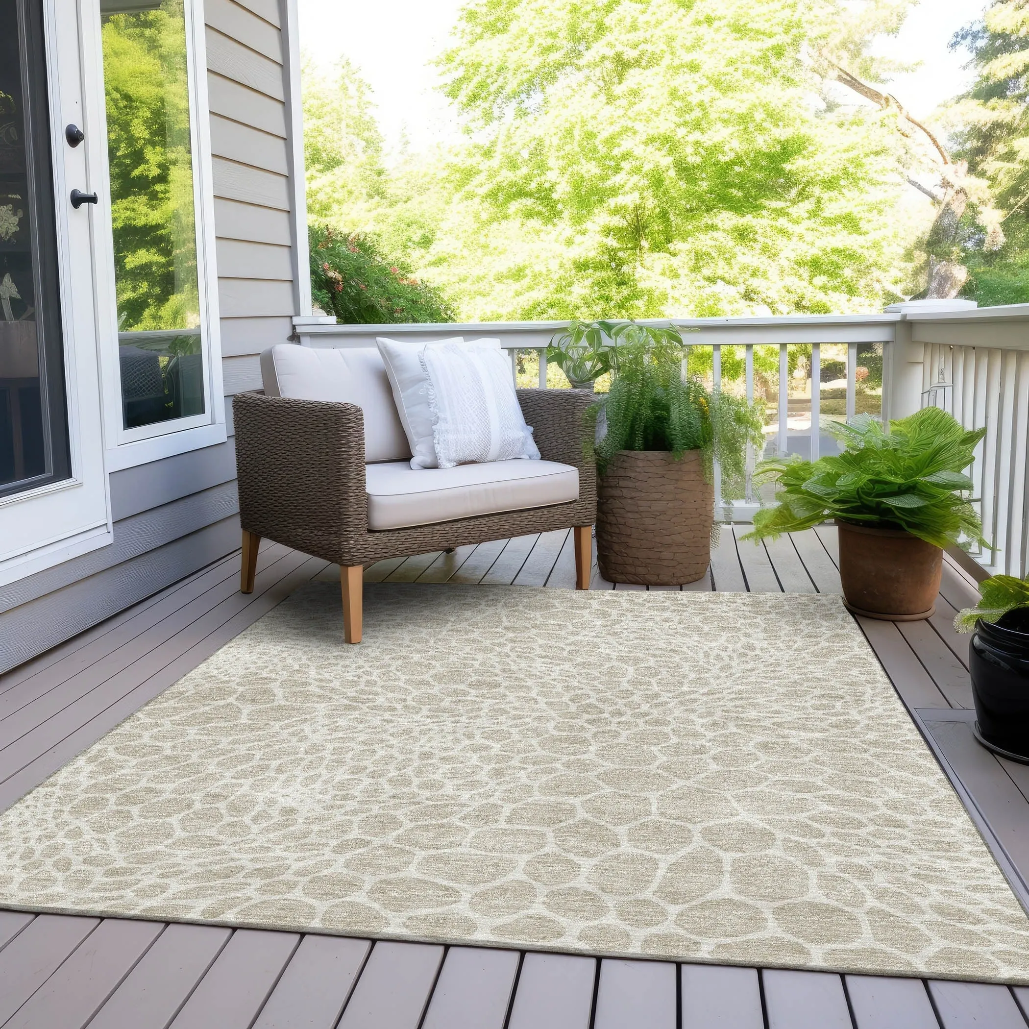 Machine Washable Indoor/ Outdoor Chantille Animal Print Rug
