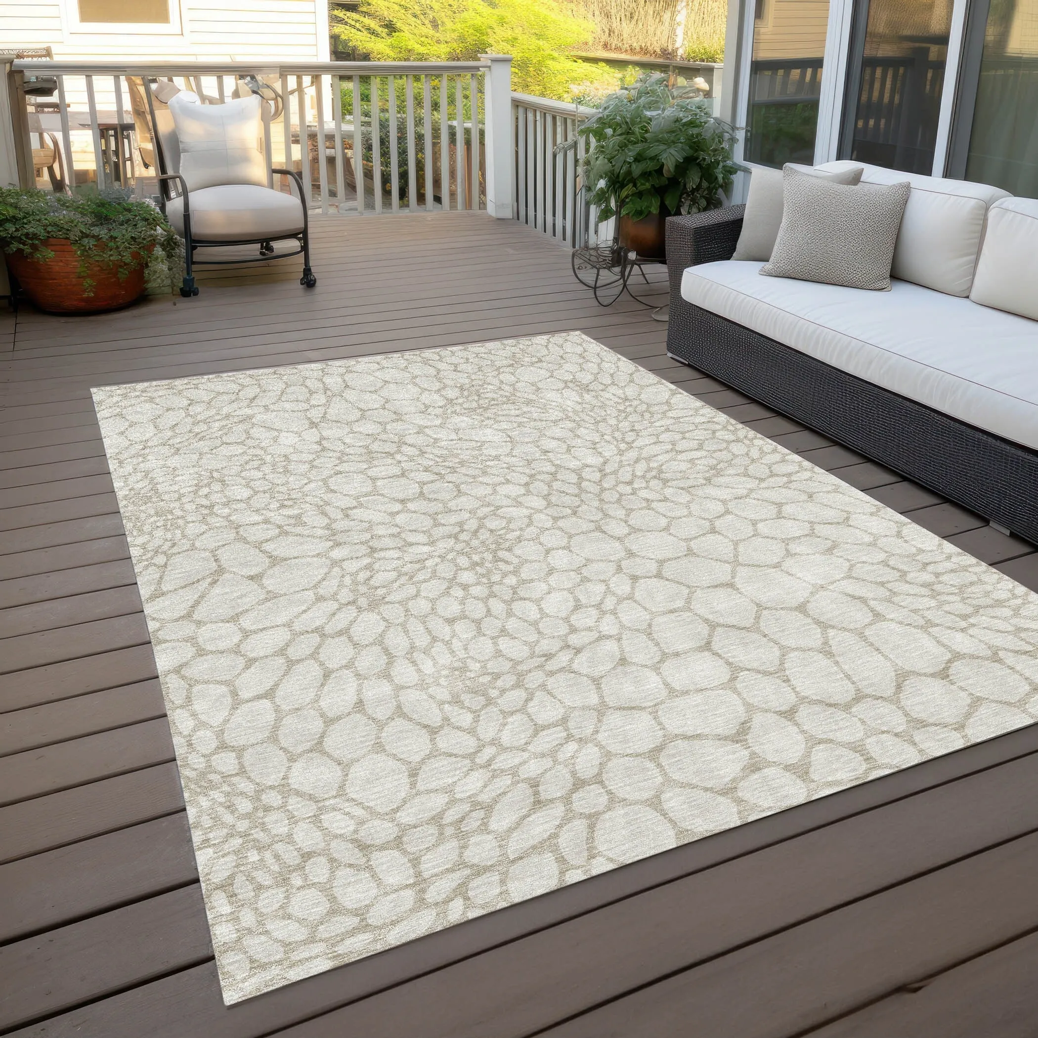 Machine Washable Indoor/ Outdoor Chantille Animal Print Rug