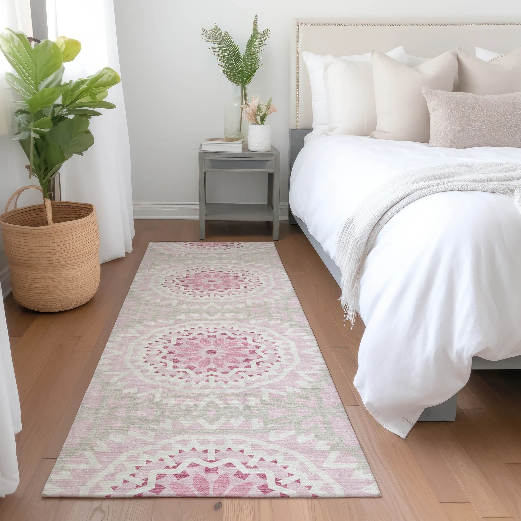 Machine Washable Indoor/ Outdoor Chantille Boho Global Rug