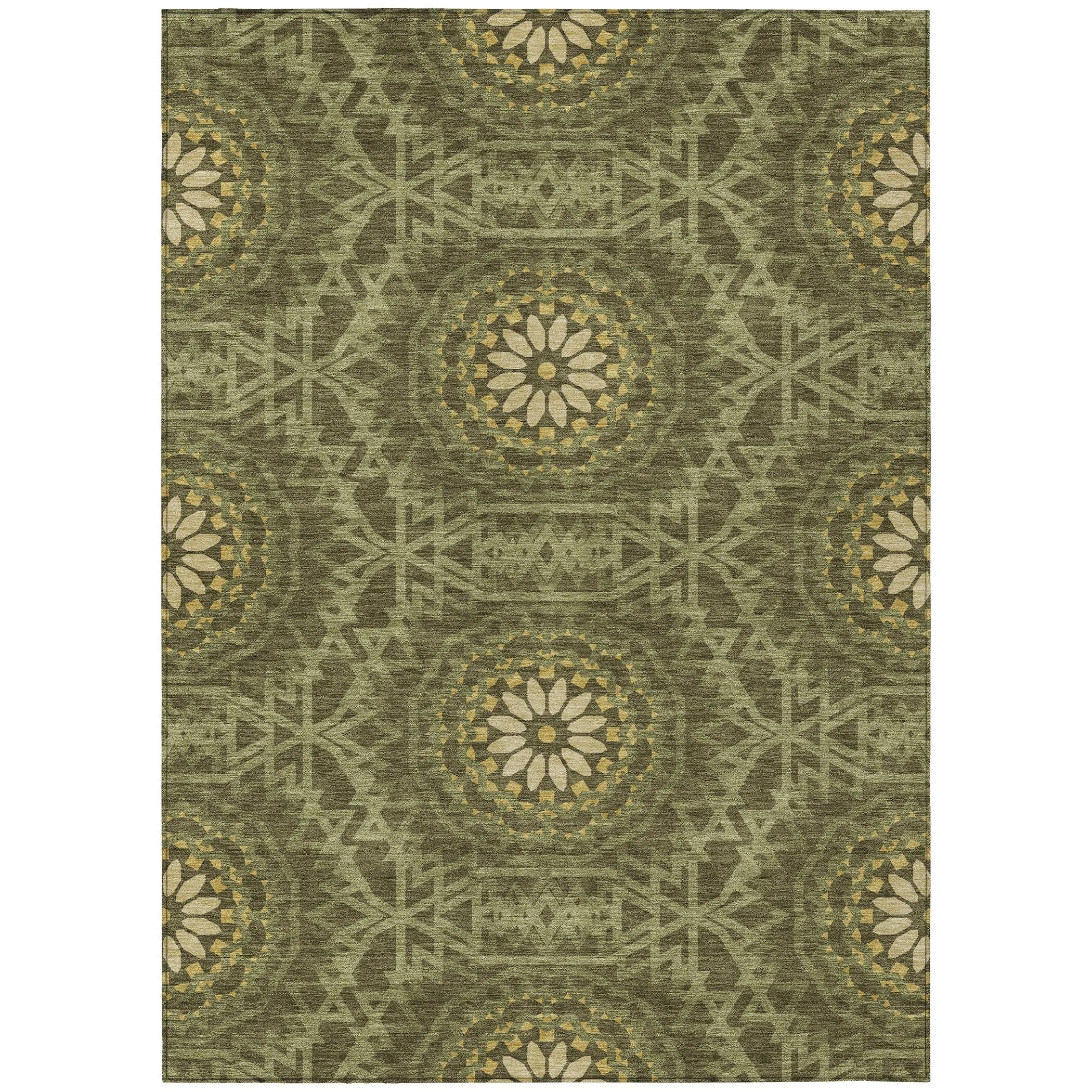 Machine Washable Indoor/ Outdoor Chantille Boho Global Rug