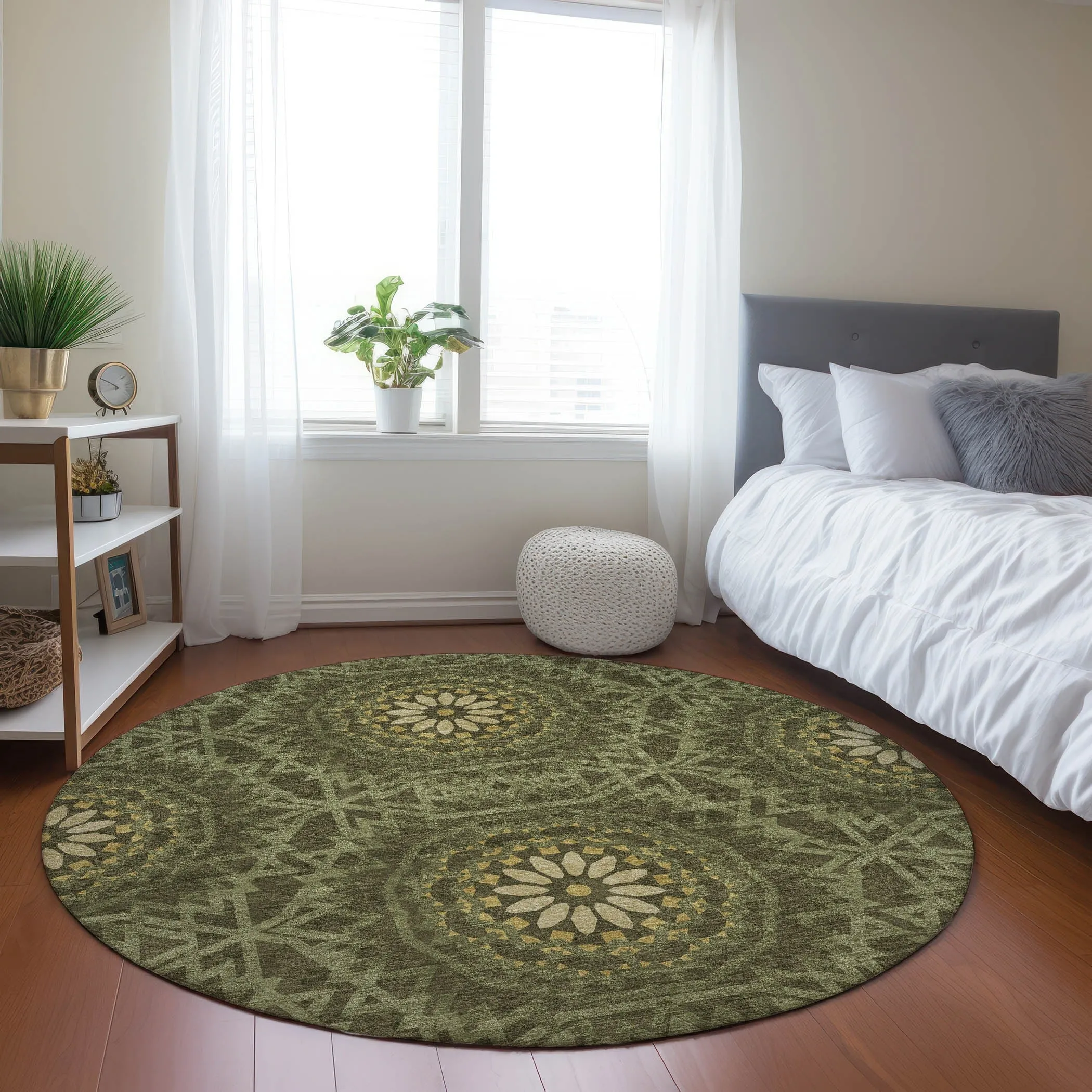Machine Washable Indoor/ Outdoor Chantille Boho Global Rug