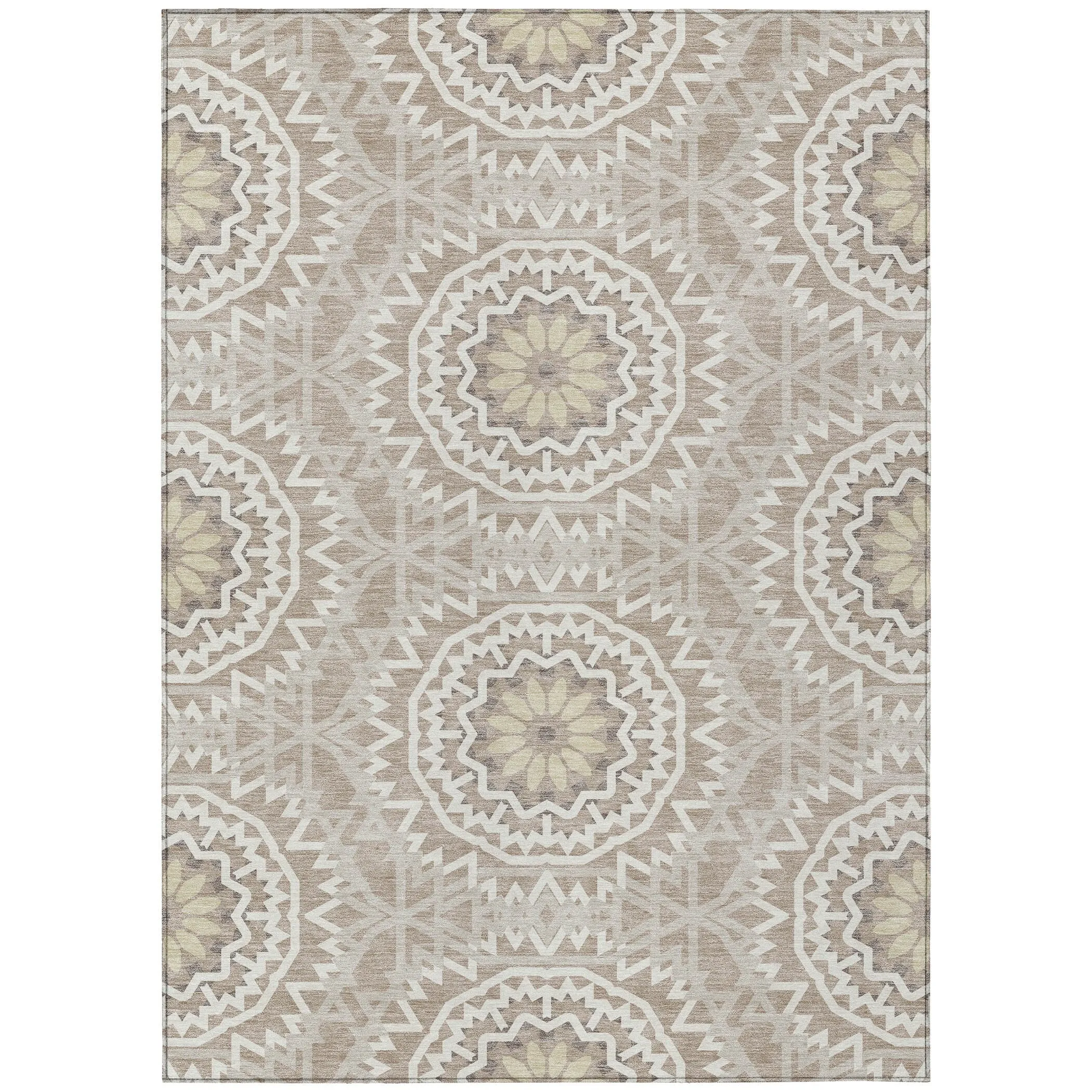 Machine Washable Indoor/ Outdoor Chantille Boho Global Rug