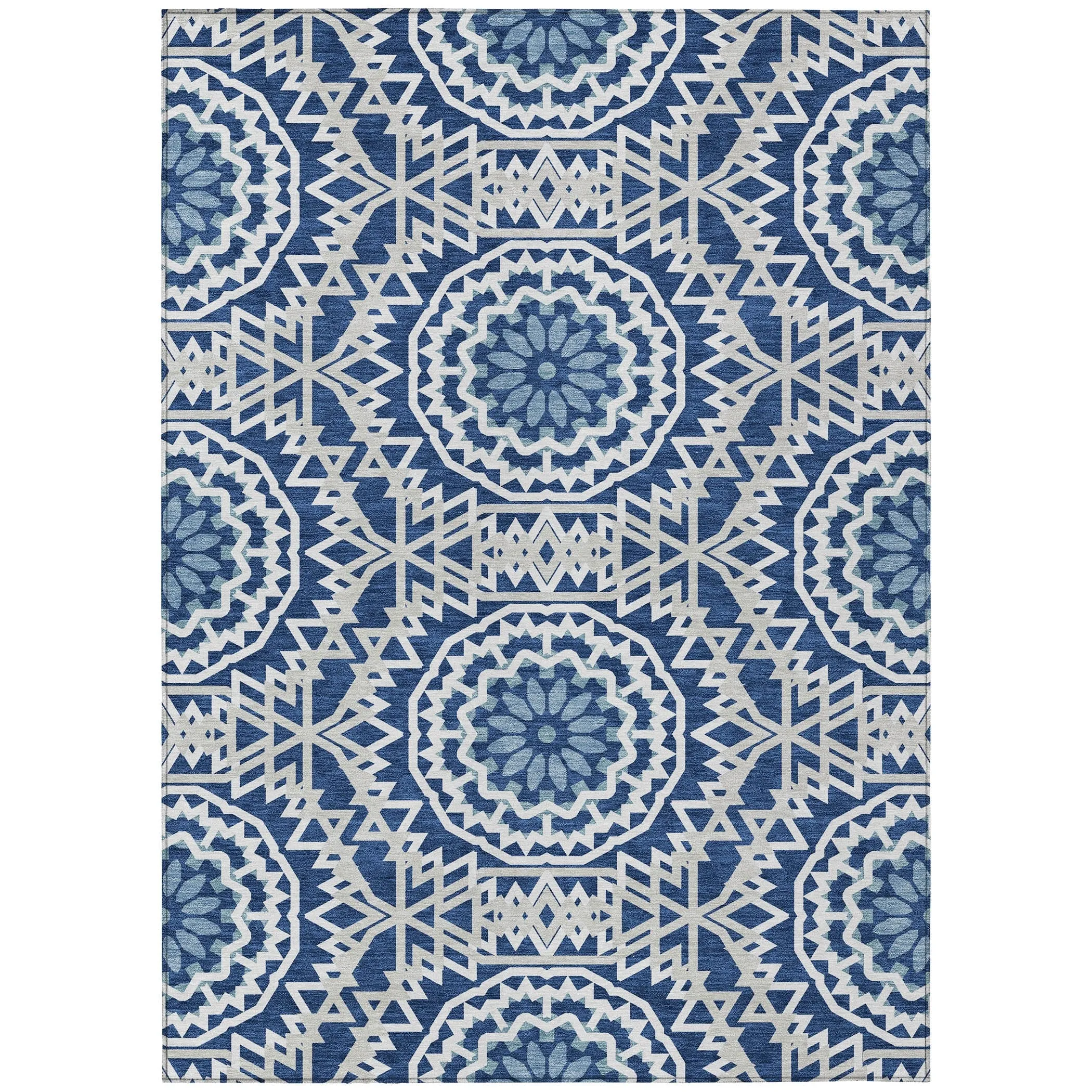 Machine Washable Indoor/ Outdoor Chantille Boho Global Rug