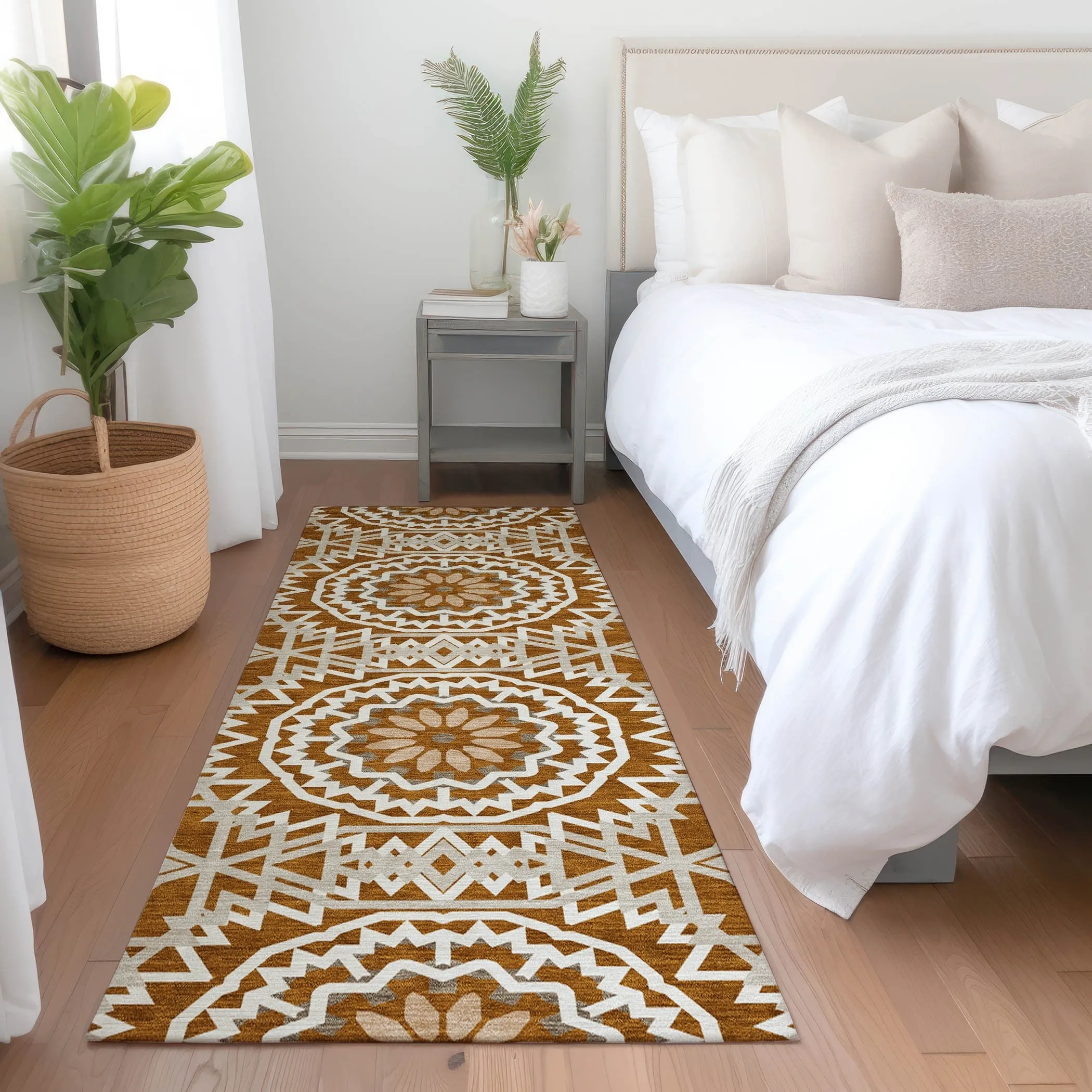 Machine Washable Indoor/ Outdoor Chantille Boho Global Rug