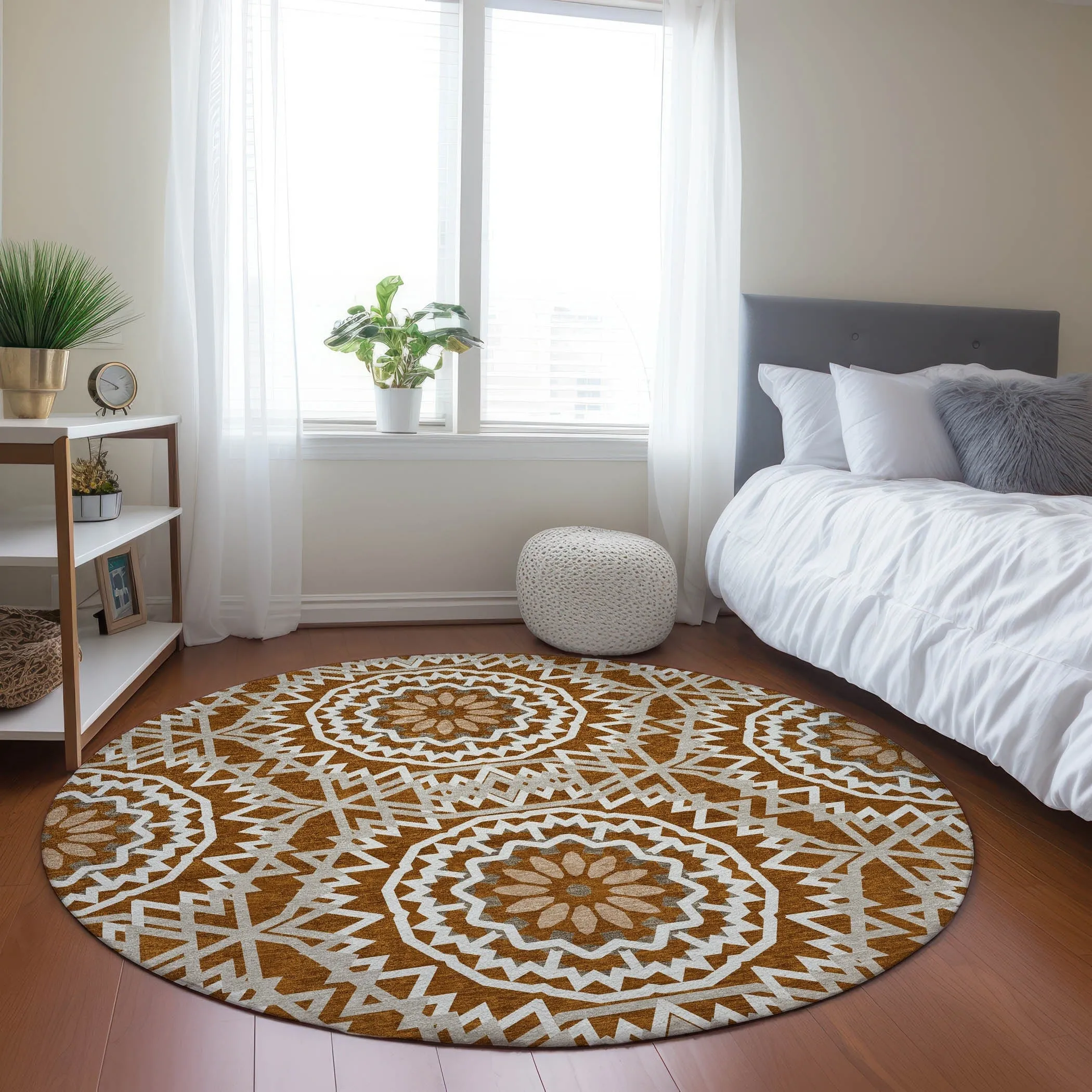 Machine Washable Indoor/ Outdoor Chantille Boho Global Rug