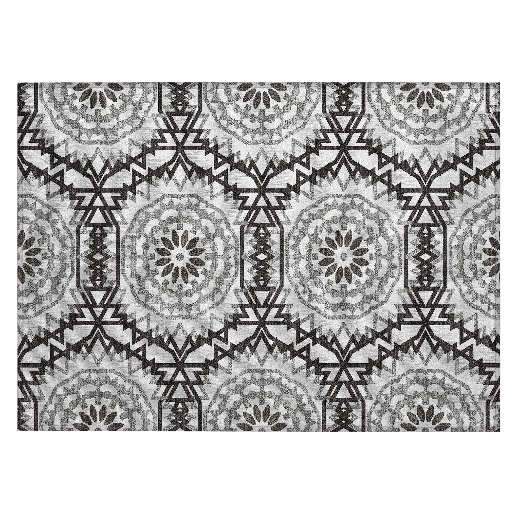 Machine Washable Indoor/ Outdoor Chantille Boho Global Rug