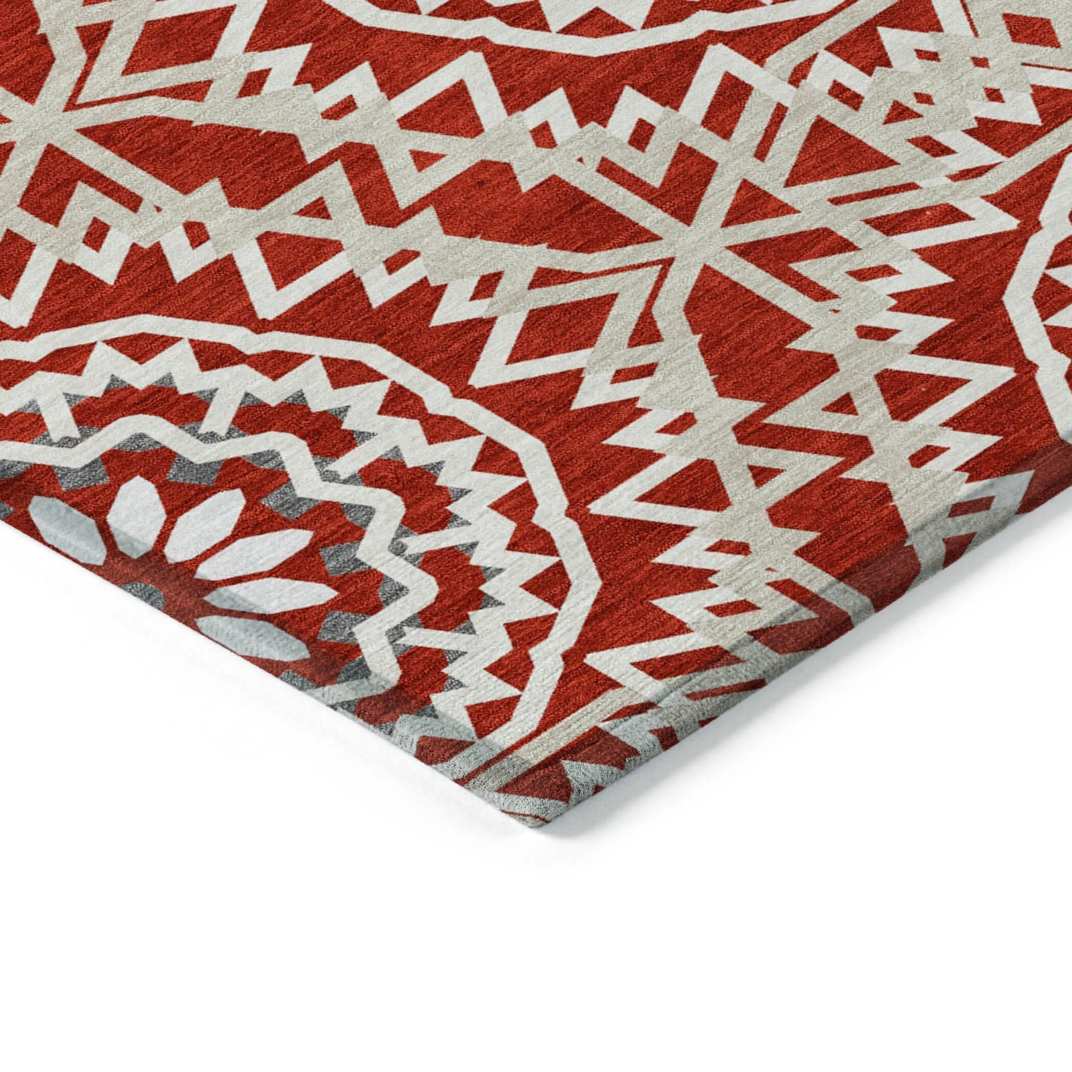 Machine Washable Indoor/ Outdoor Chantille Boho Global Rug