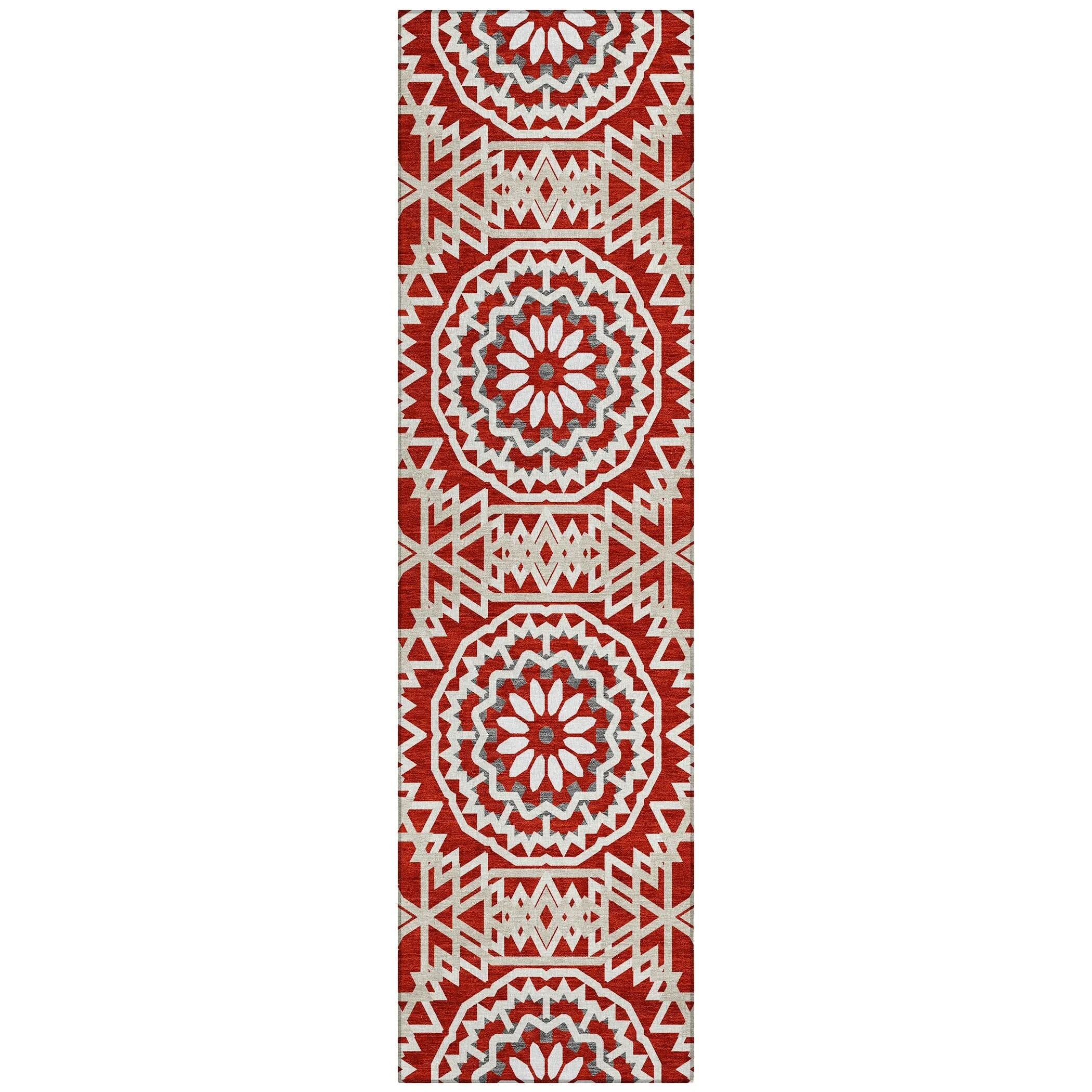 Machine Washable Indoor/ Outdoor Chantille Boho Global Rug