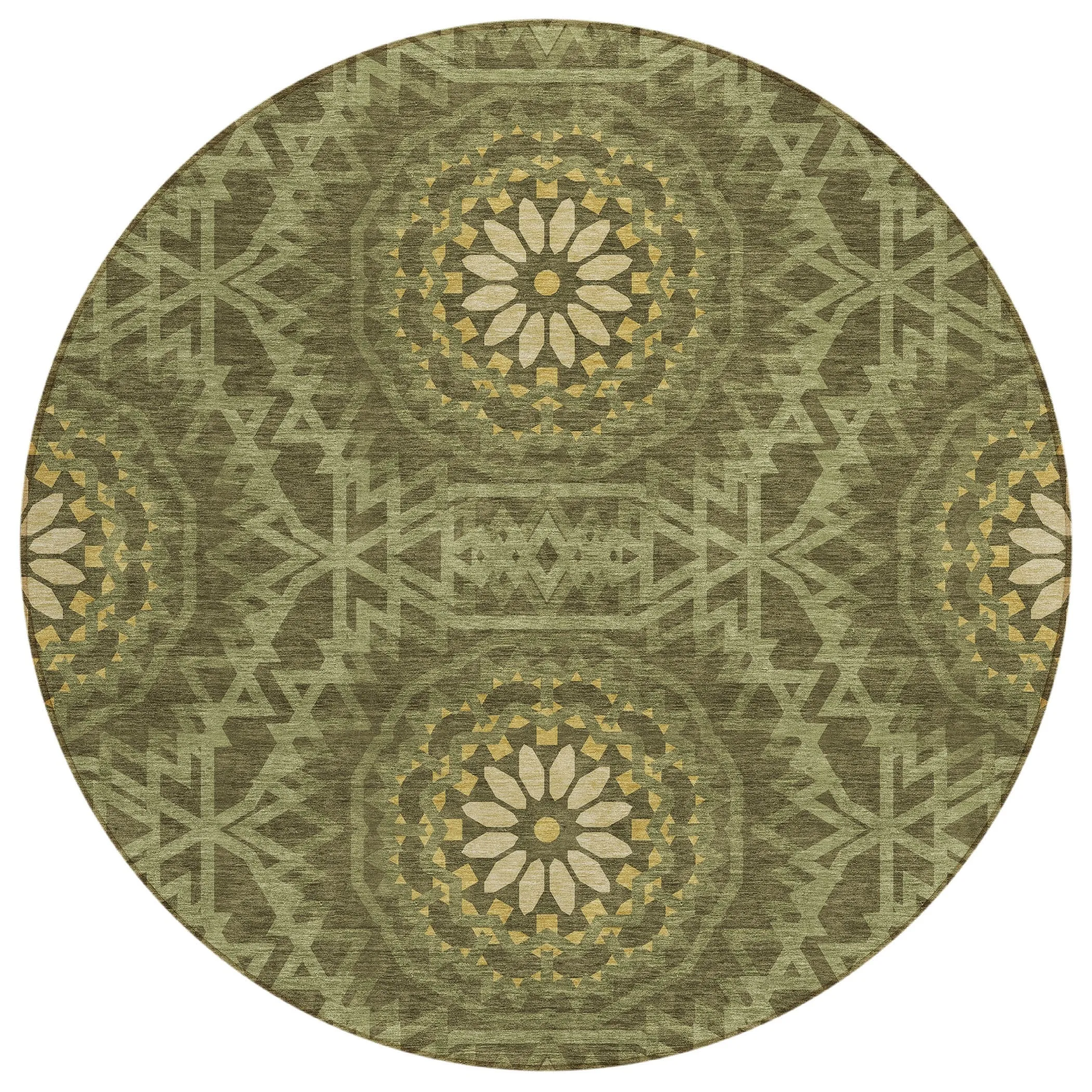 Machine Washable Indoor/ Outdoor Chantille Boho Global Rug