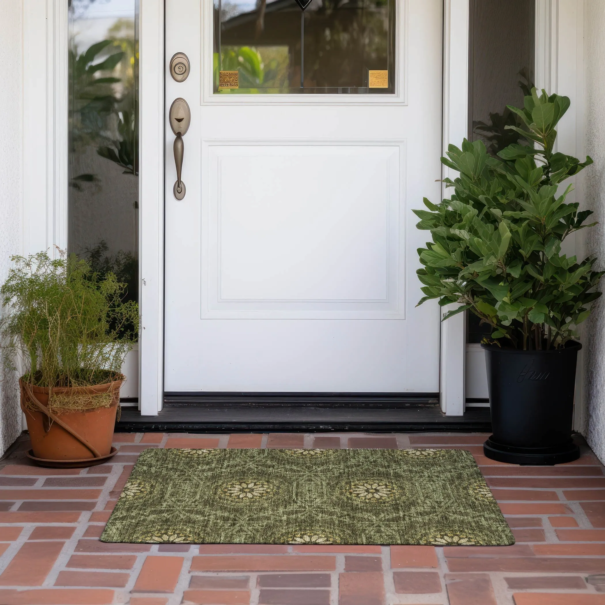 Machine Washable Indoor/ Outdoor Chantille Boho Global Rug