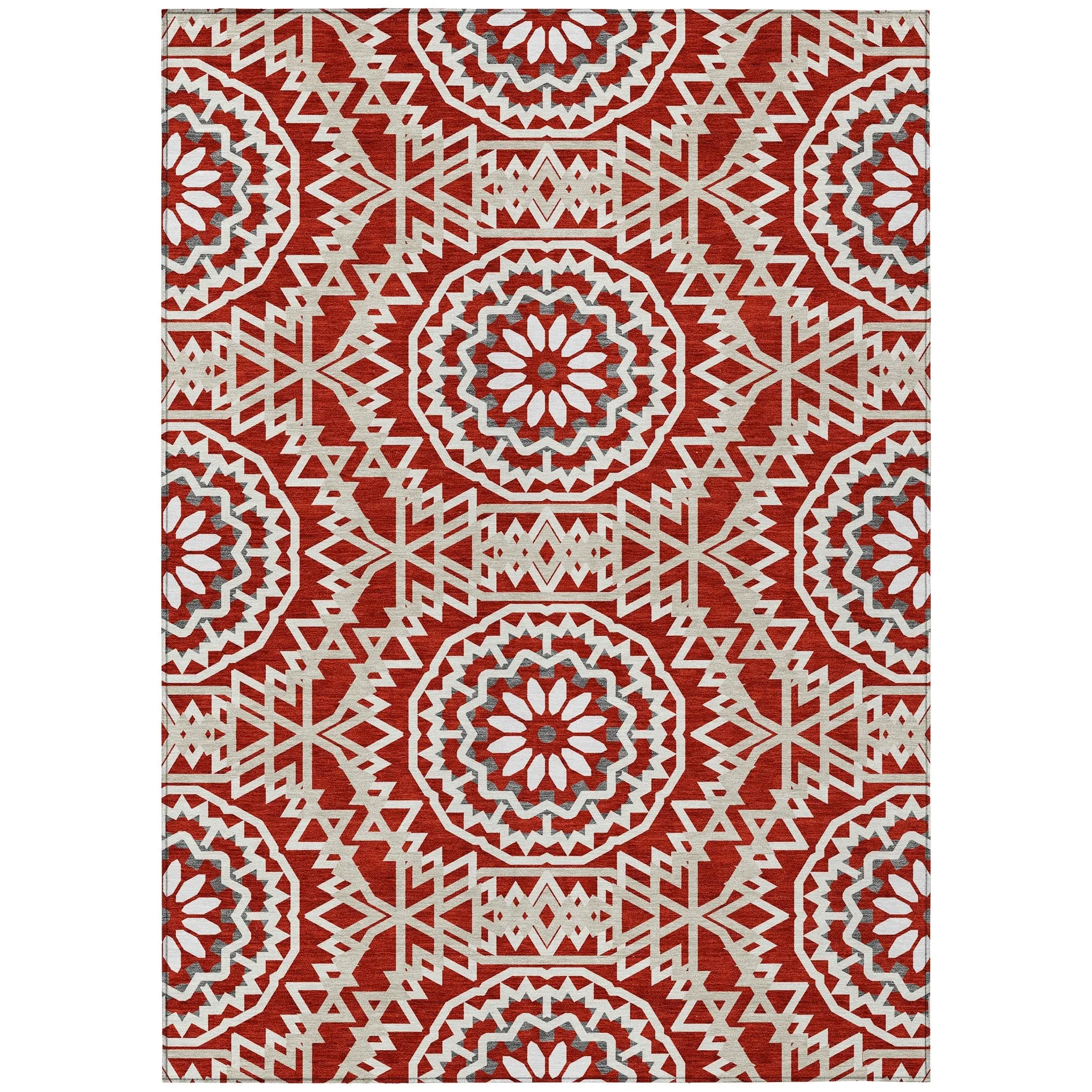 Machine Washable Indoor/ Outdoor Chantille Boho Global Rug