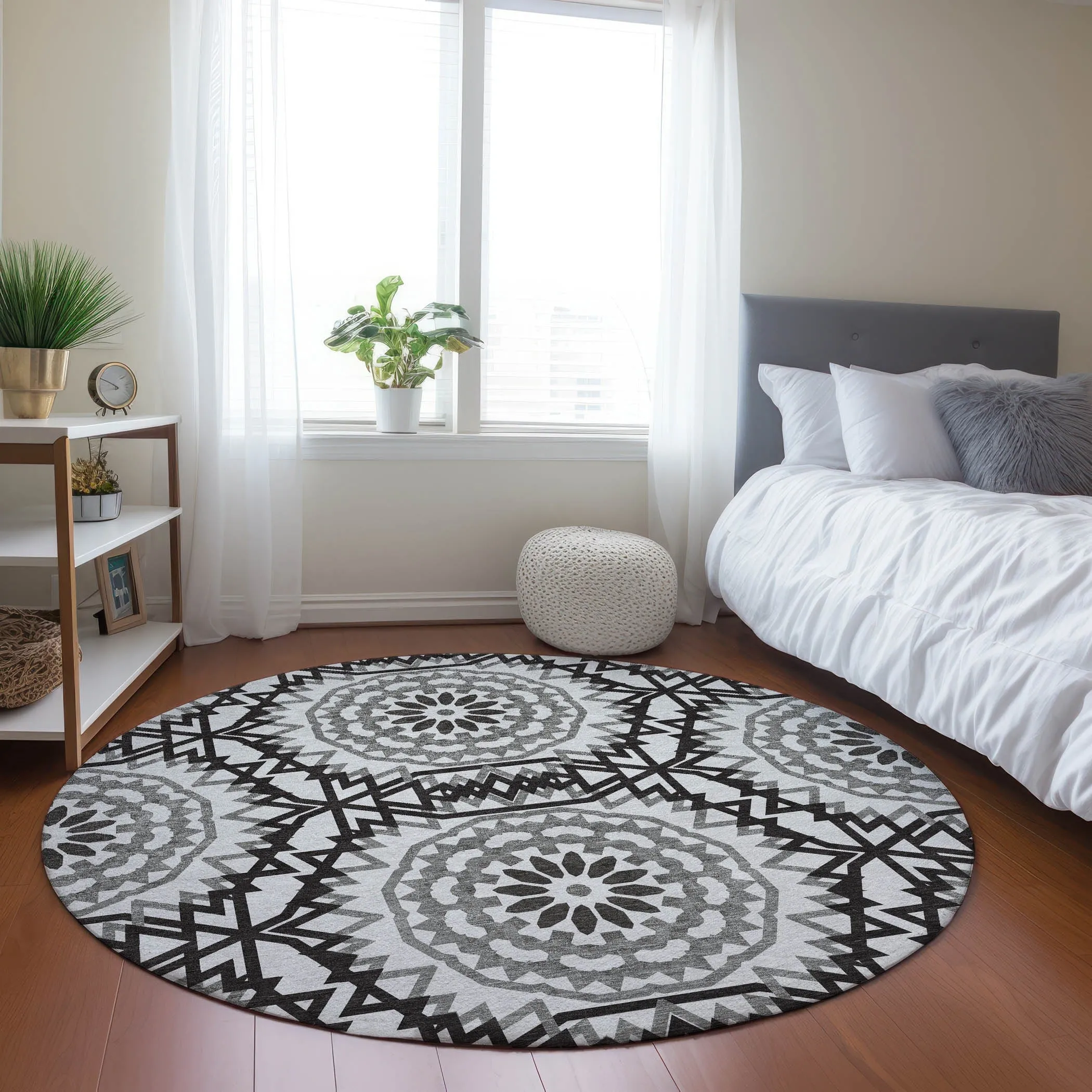 Machine Washable Indoor/ Outdoor Chantille Boho Global Rug